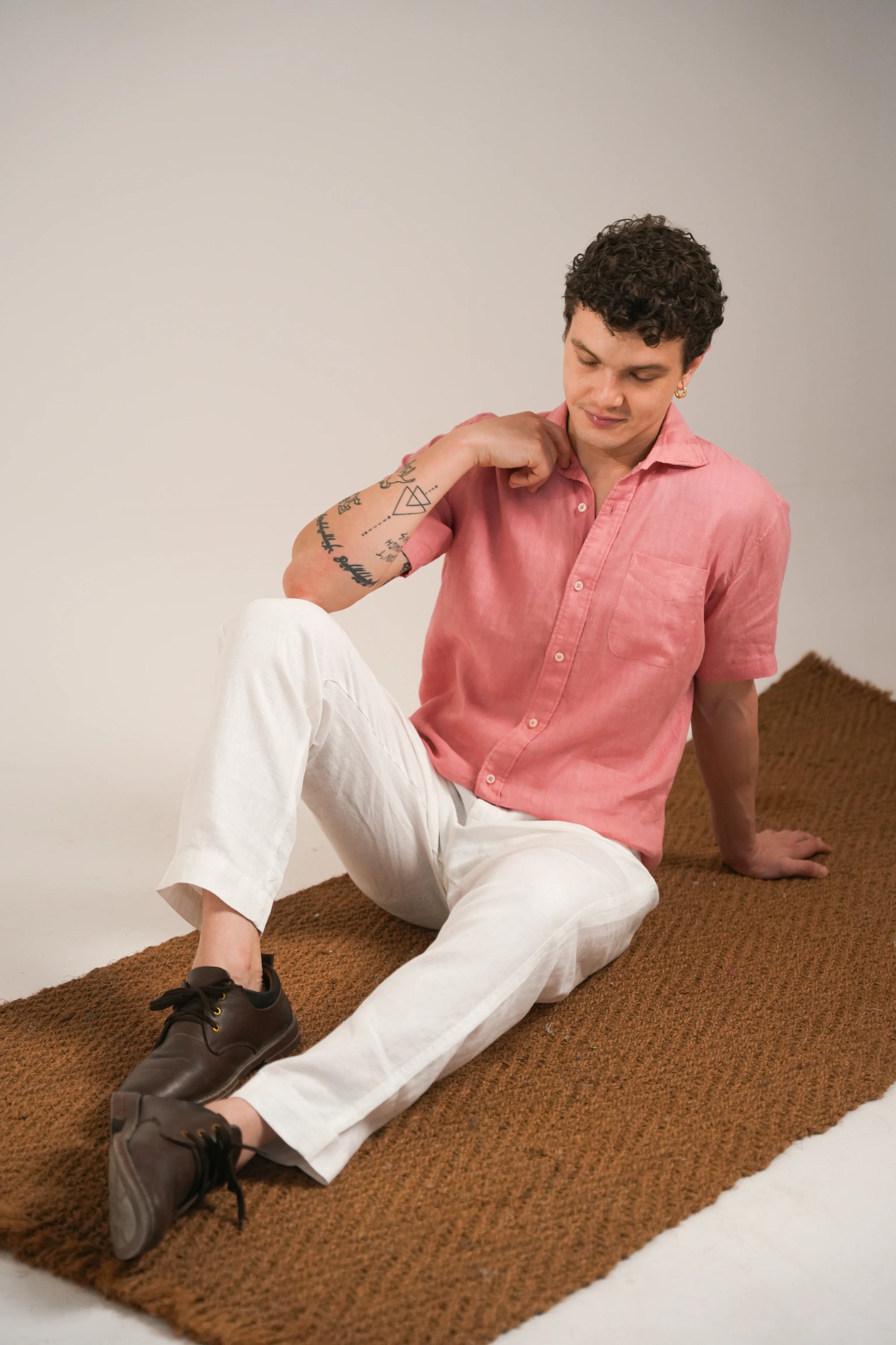 Soft Coral Linen Shirt