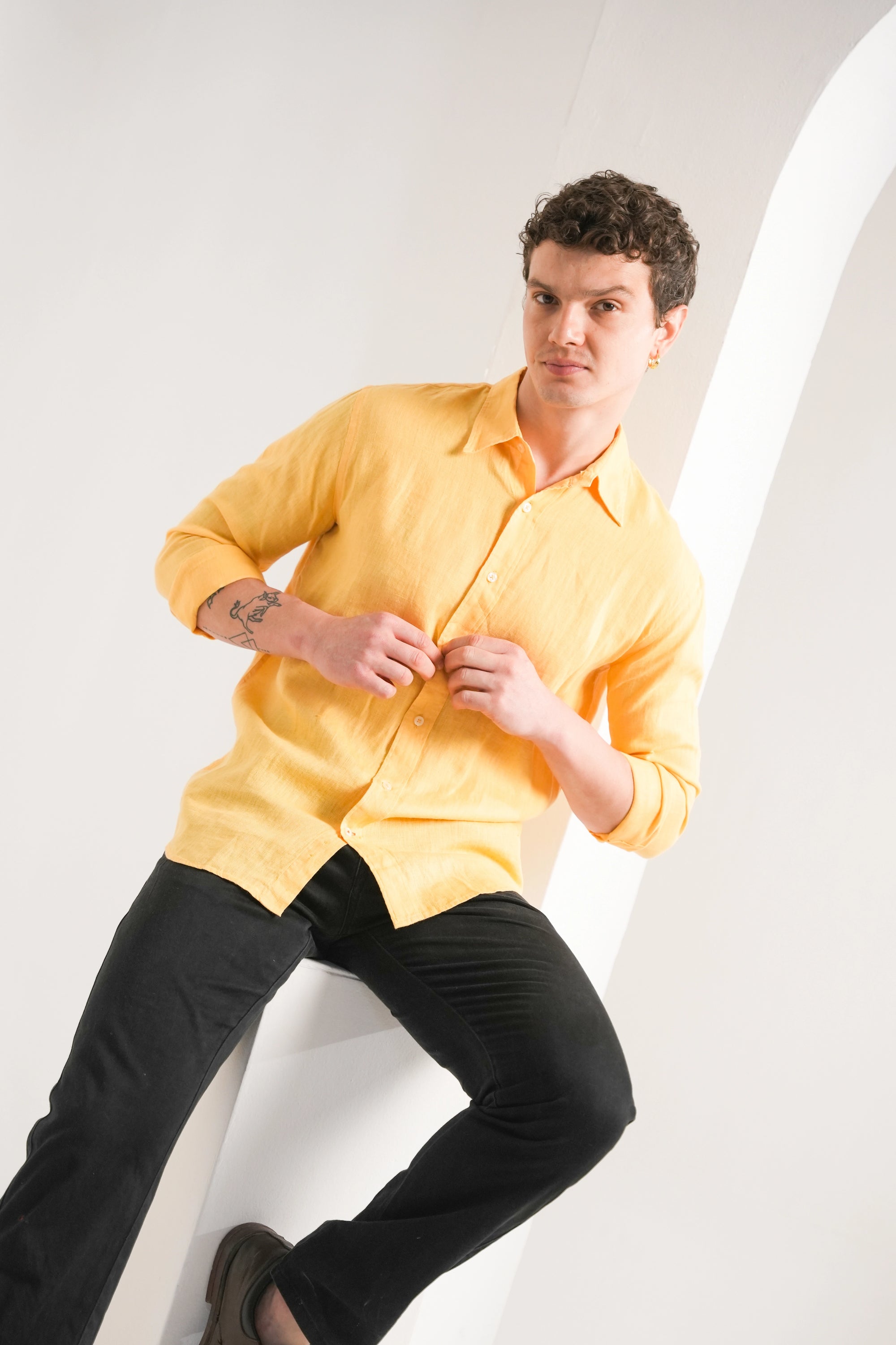 Golden Marigold Linen Shirt