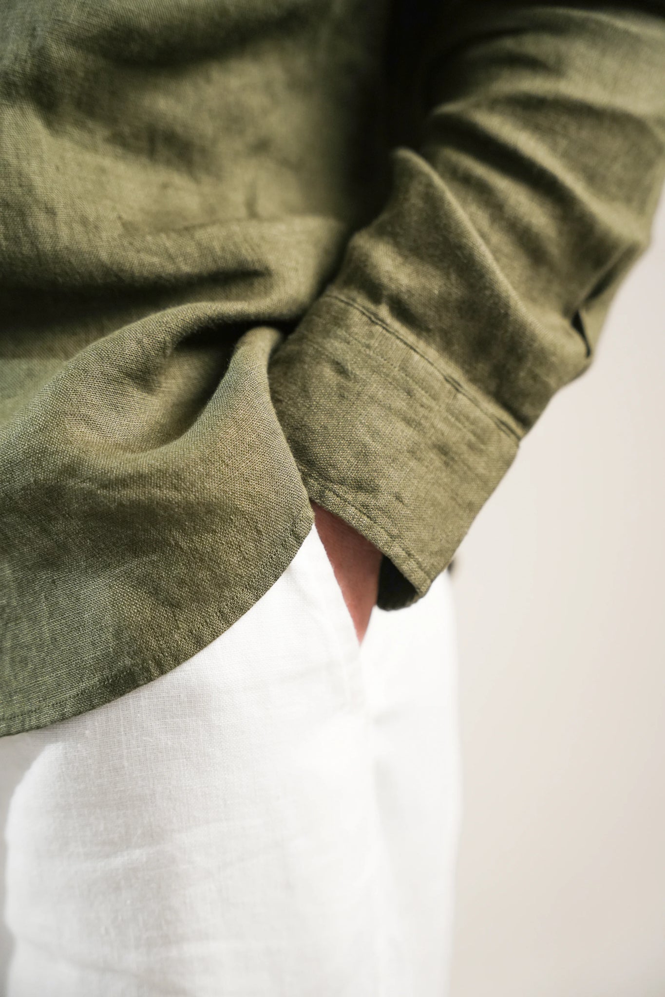 Forest Olive Linen Shirt