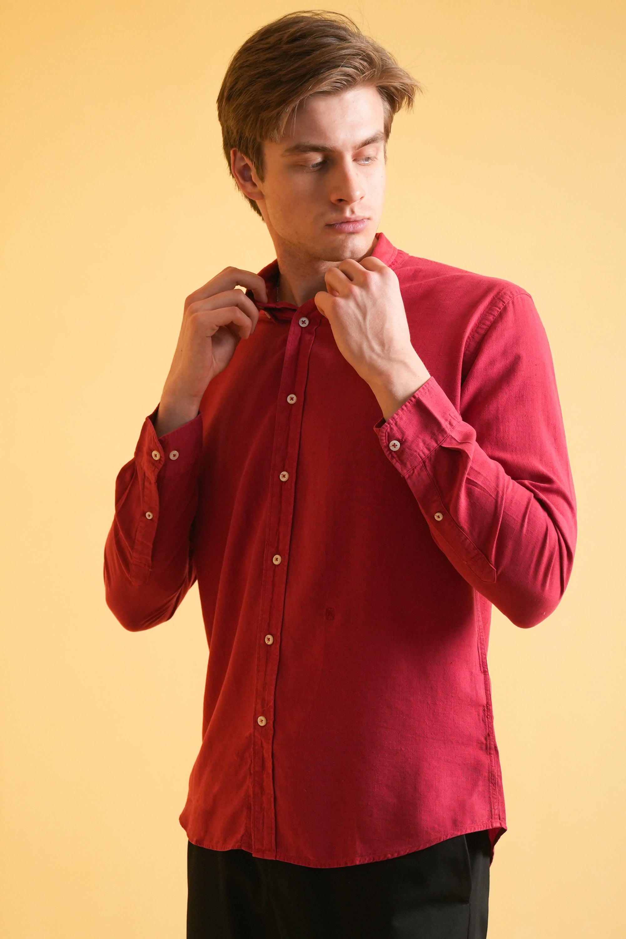 Crimson Heritage Garment-Dyed Linen Shirt