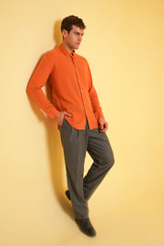 Terracotta Ember Garment Dyed Linen Shirt