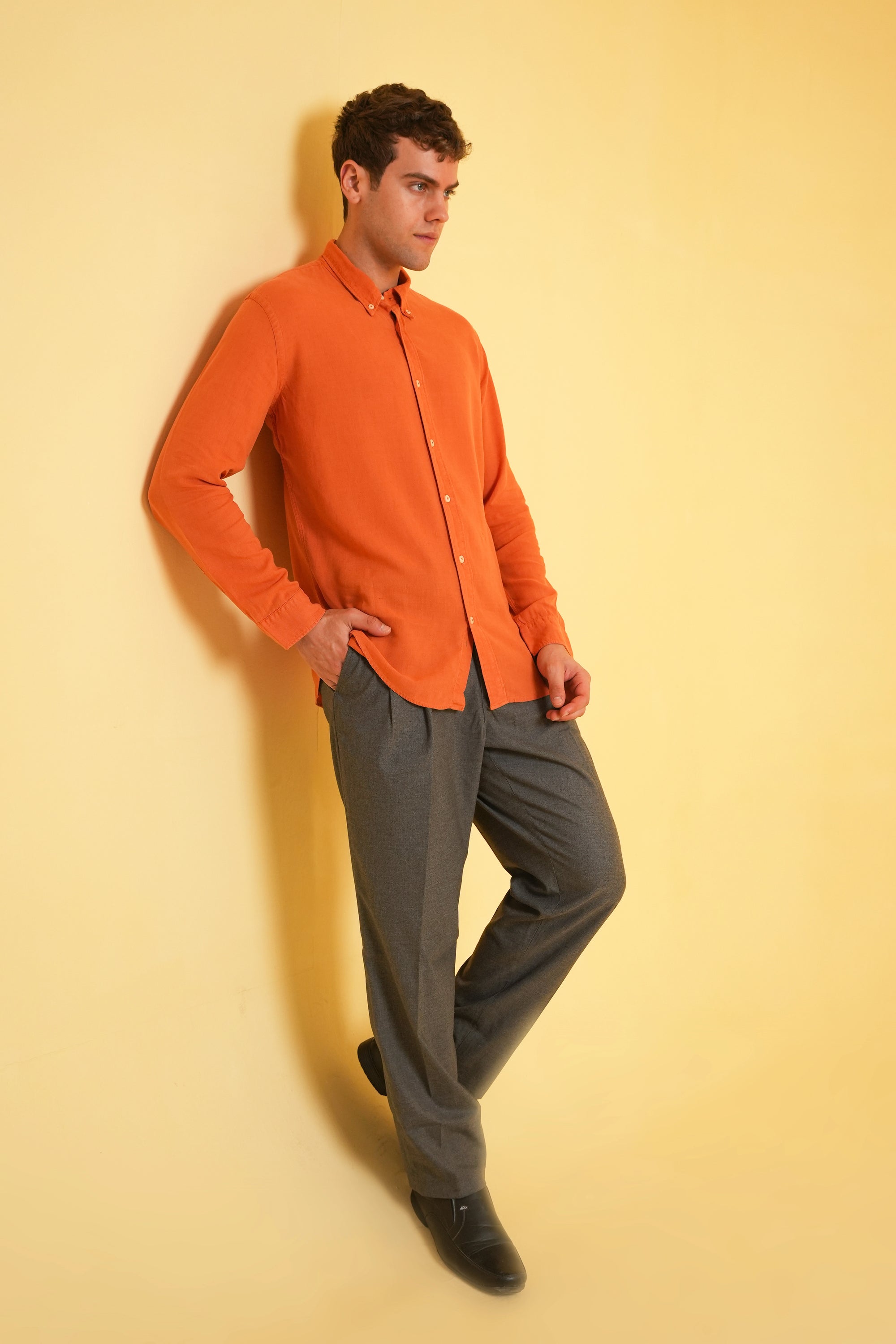Terracotta Ember Garment Dyed Linen Shirt