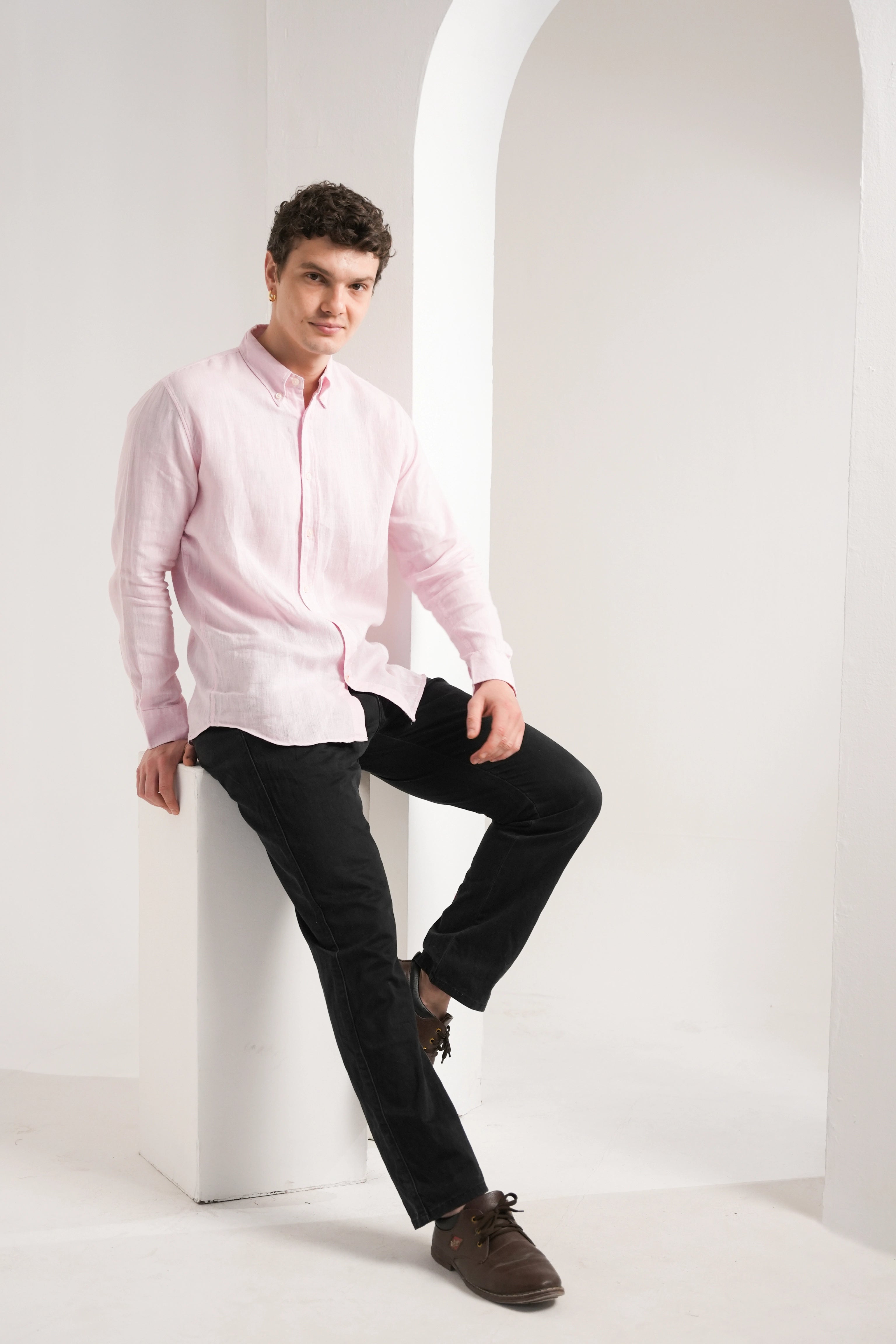 Baby Pink Linen Shirt