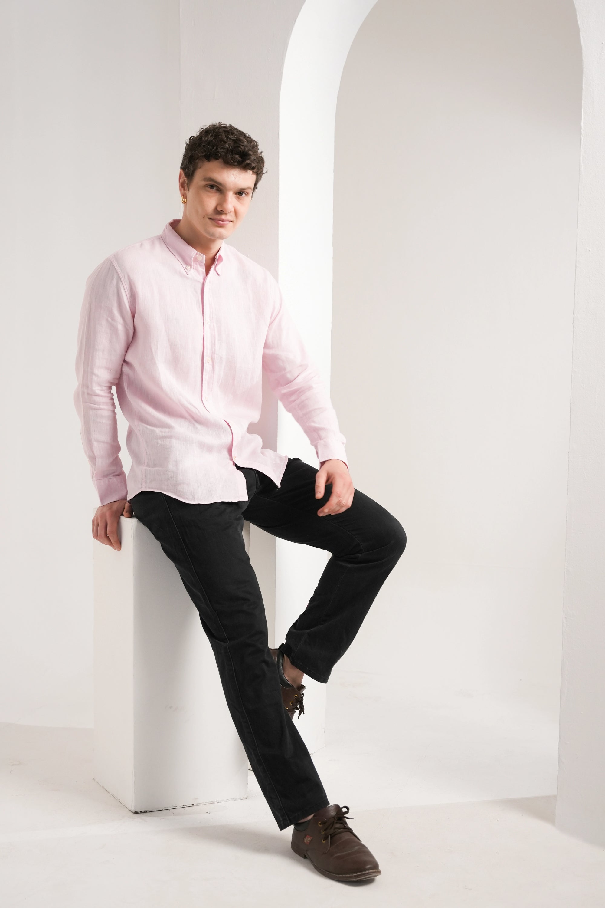 Baby Pink Linen Shirt