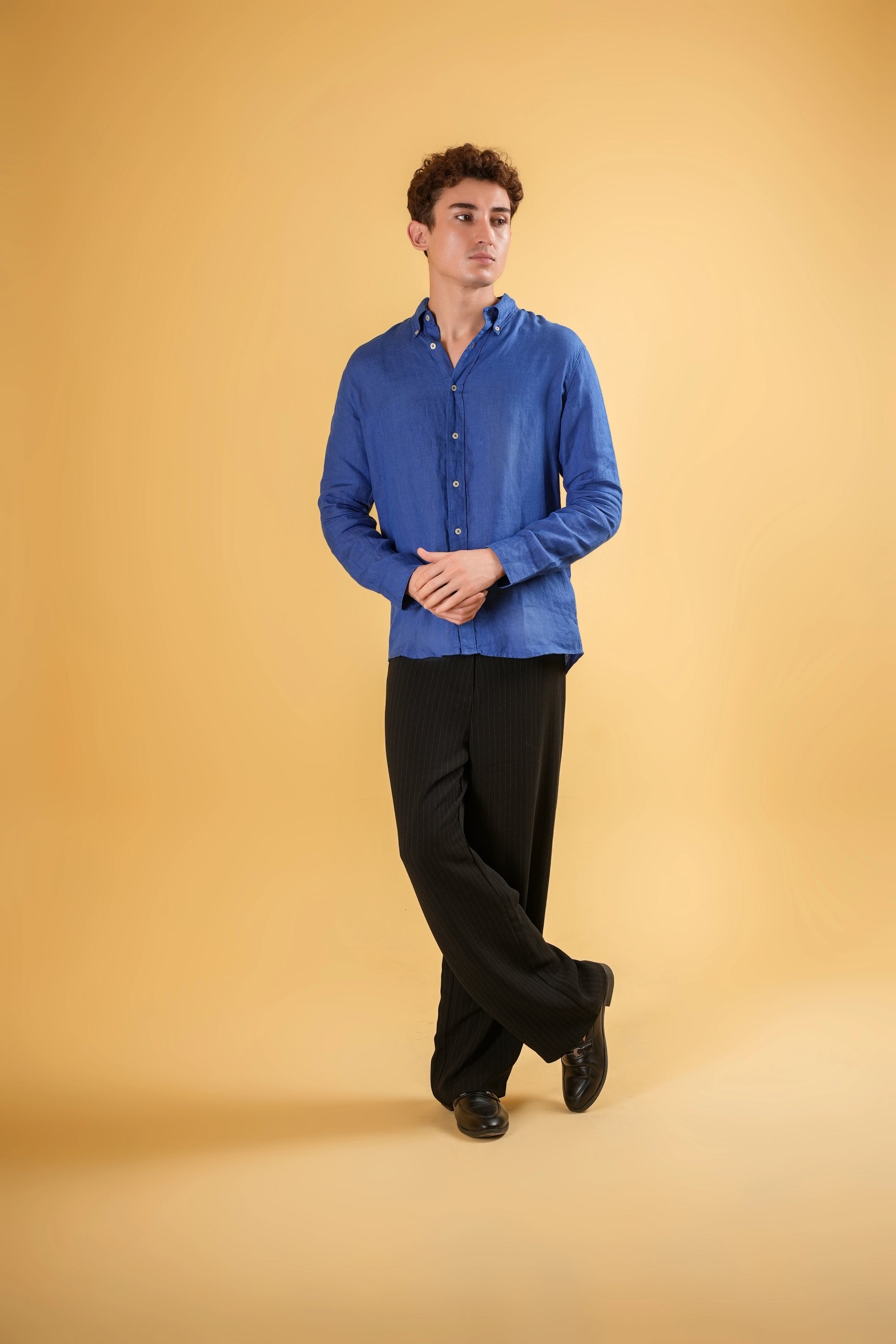 Mediterranean Azure Linen Shirt