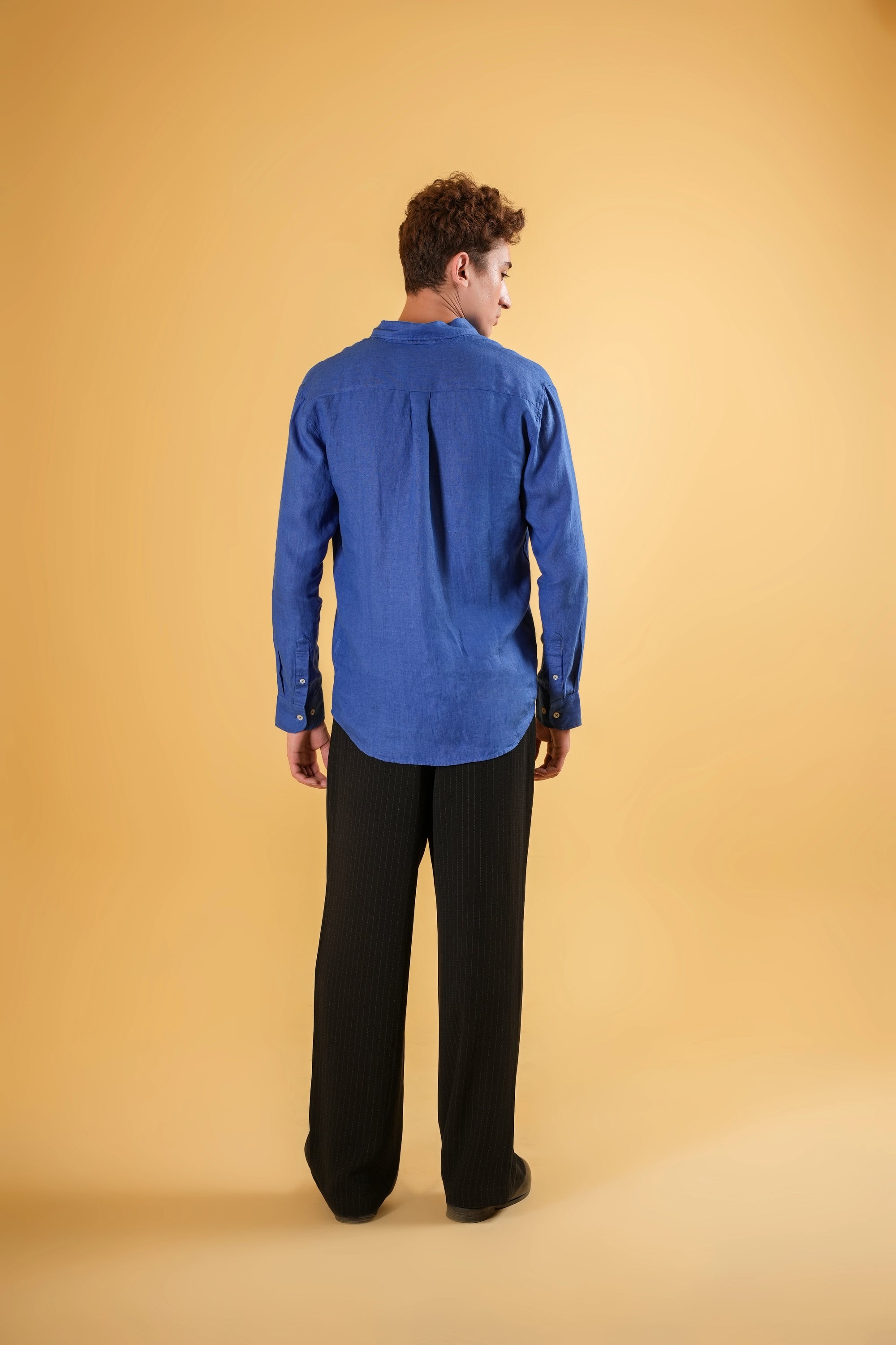 Mediterranean Azure Linen Shirt
