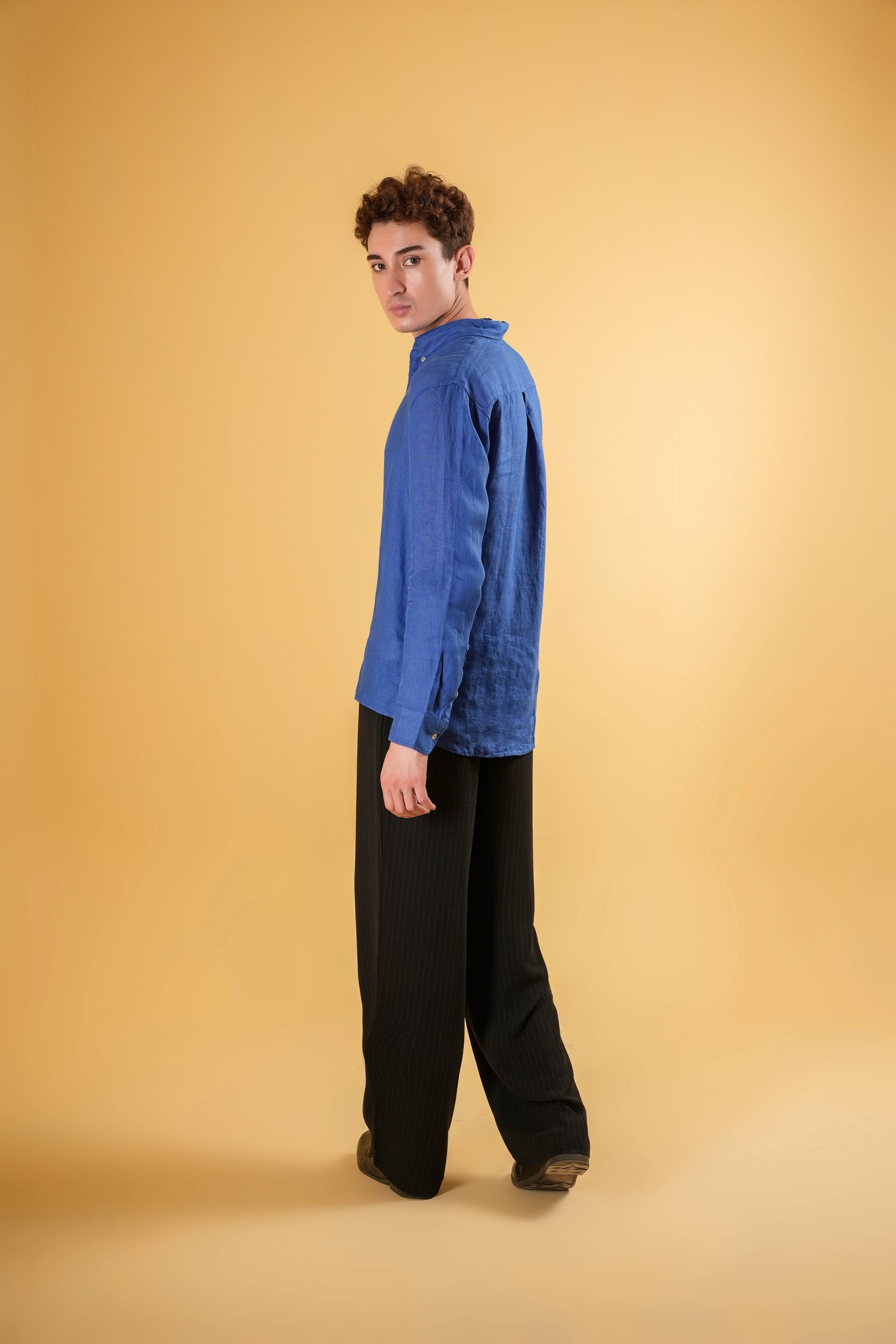 Mediterranean Azure Linen Shirt