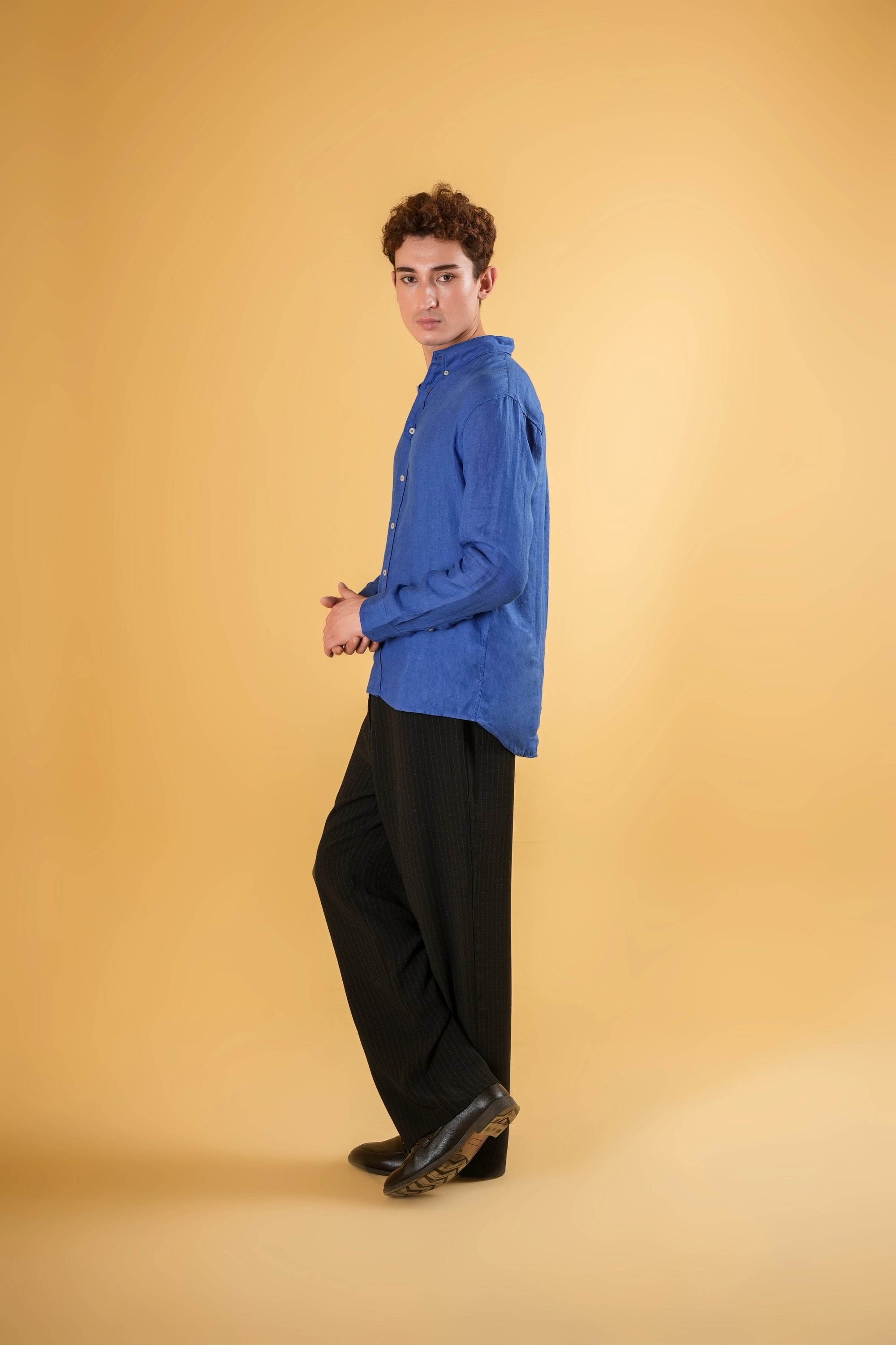 Mediterranean Azure Linen Shirt