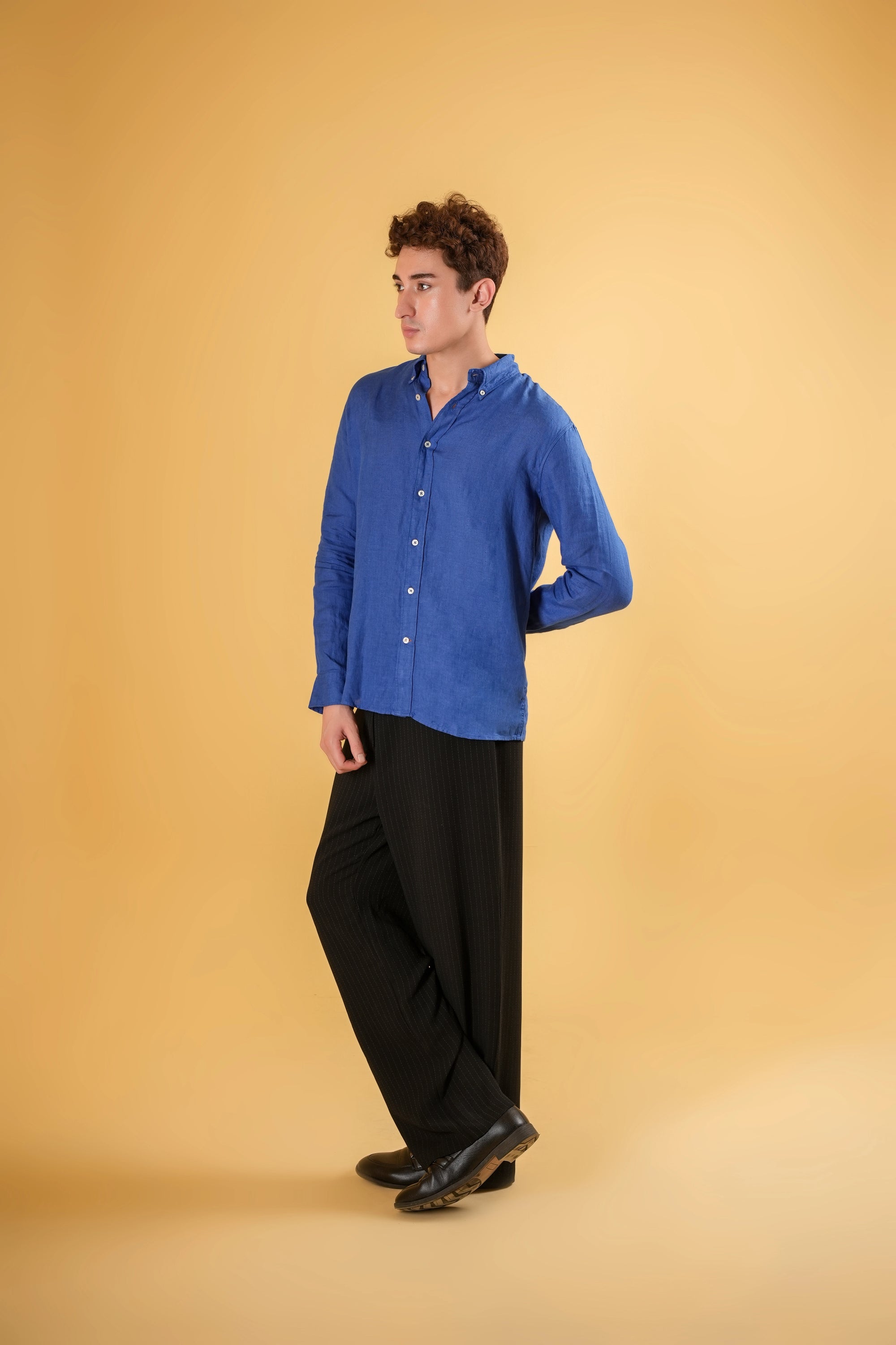 Mediterranean Azure Linen Shirt