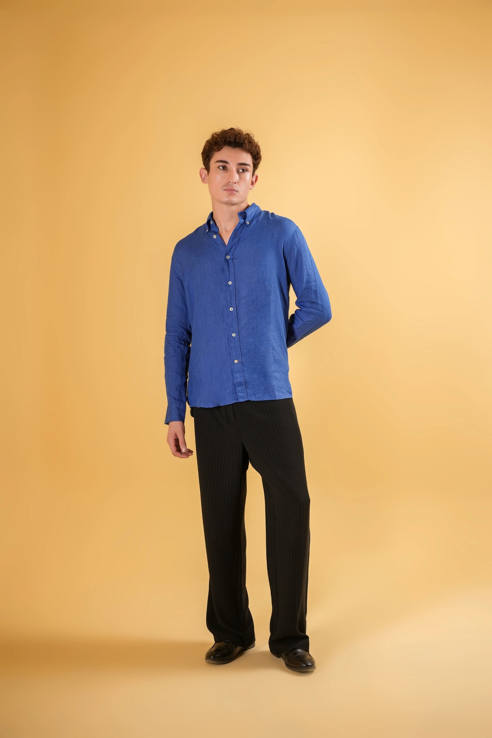 Mediterranean Azure Linen Shirt