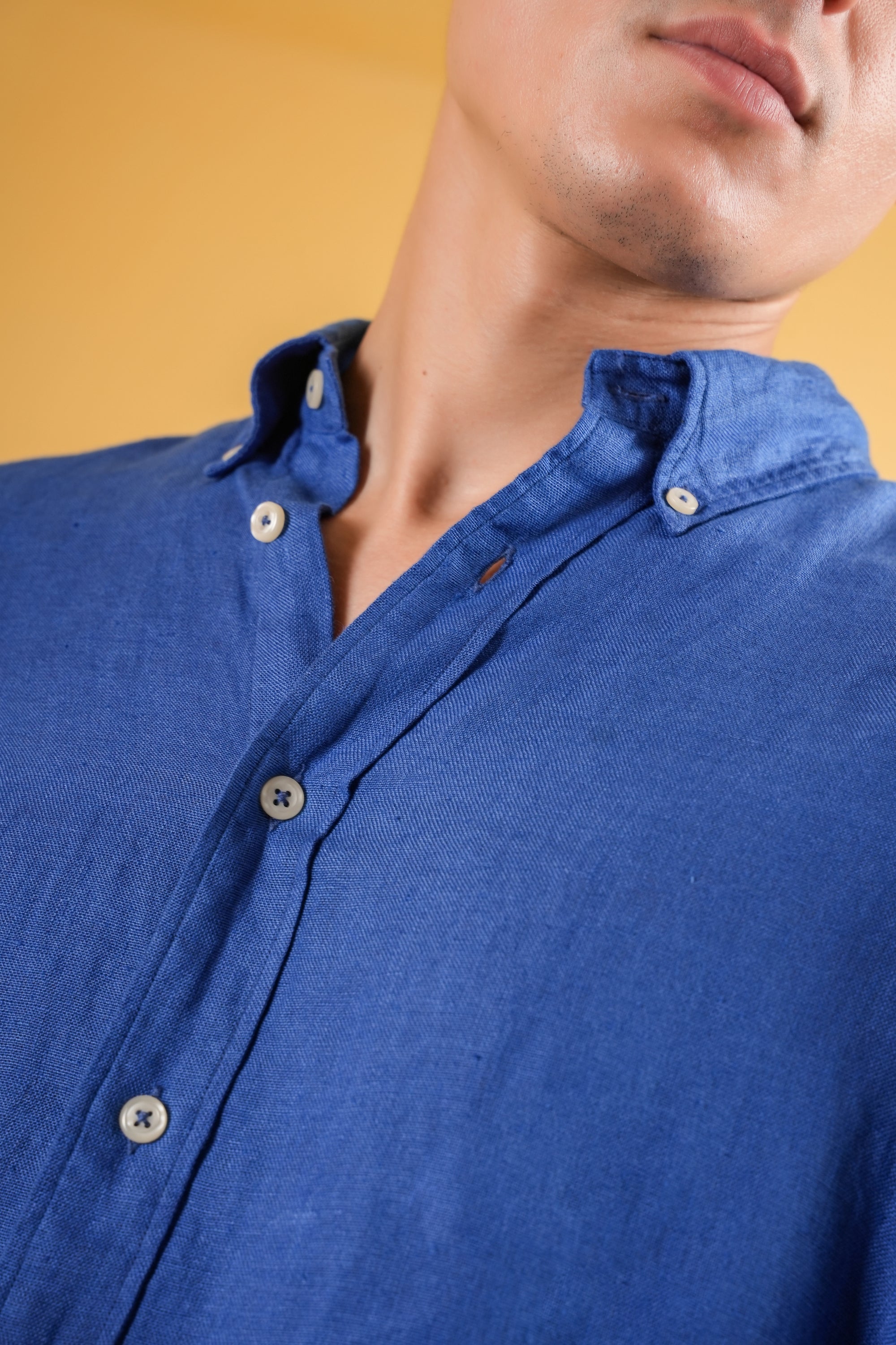 Mediterranean Azure Linen Shirt