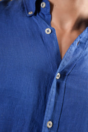 Mediterranean Azure Linen Shirt