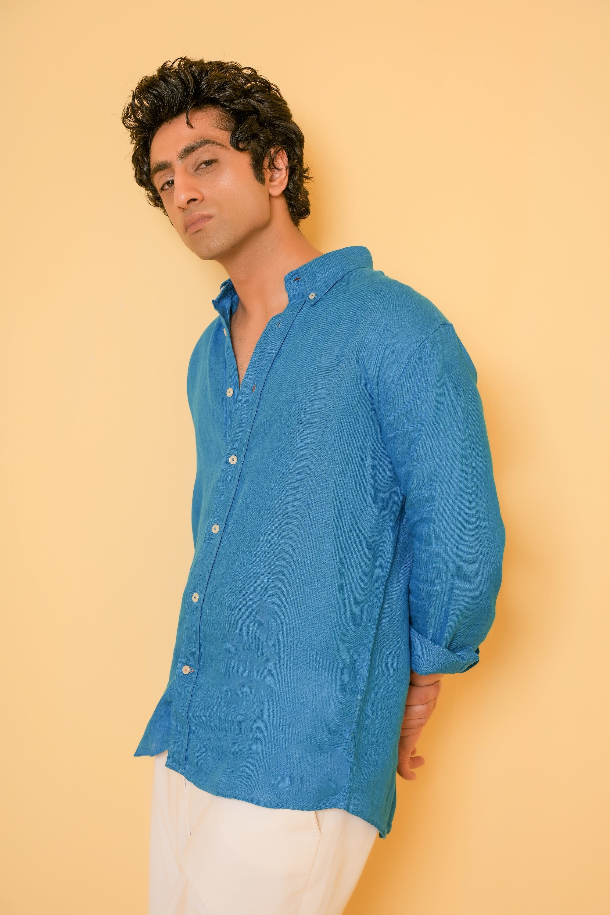 Aegean Sky Linen Shirt