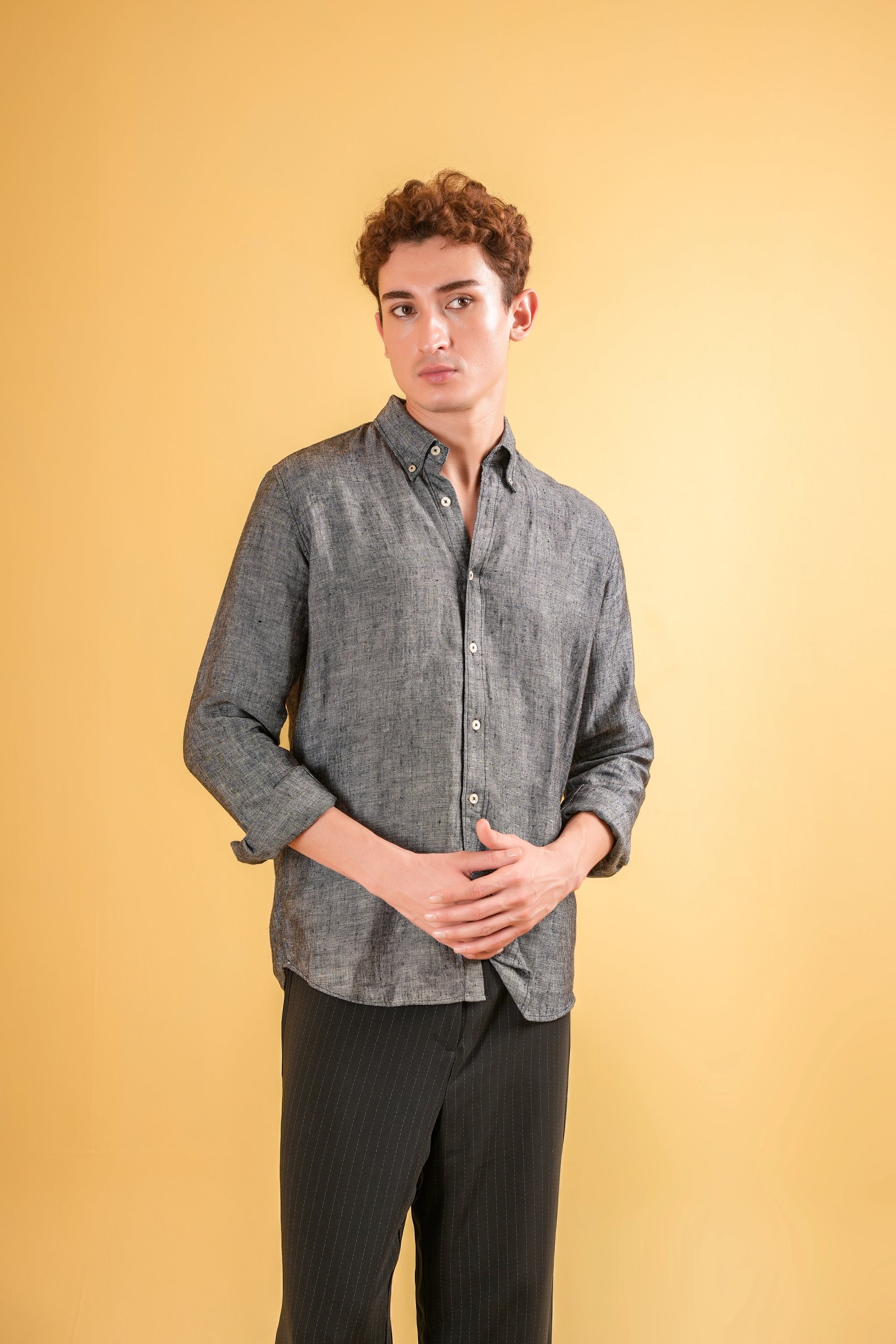 Obsidian Drift Linen Shirt