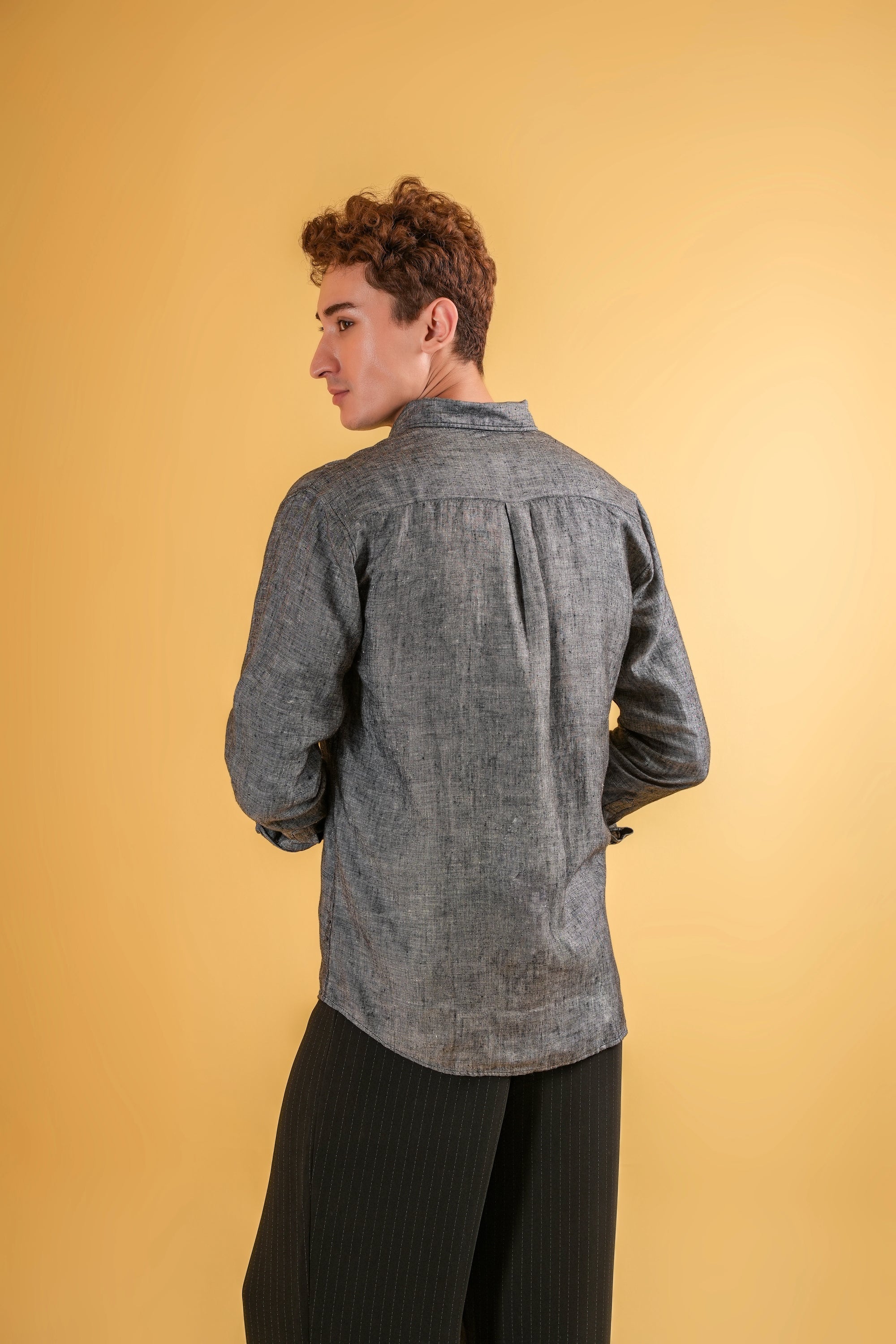 Obsidian Drift Linen Shirt