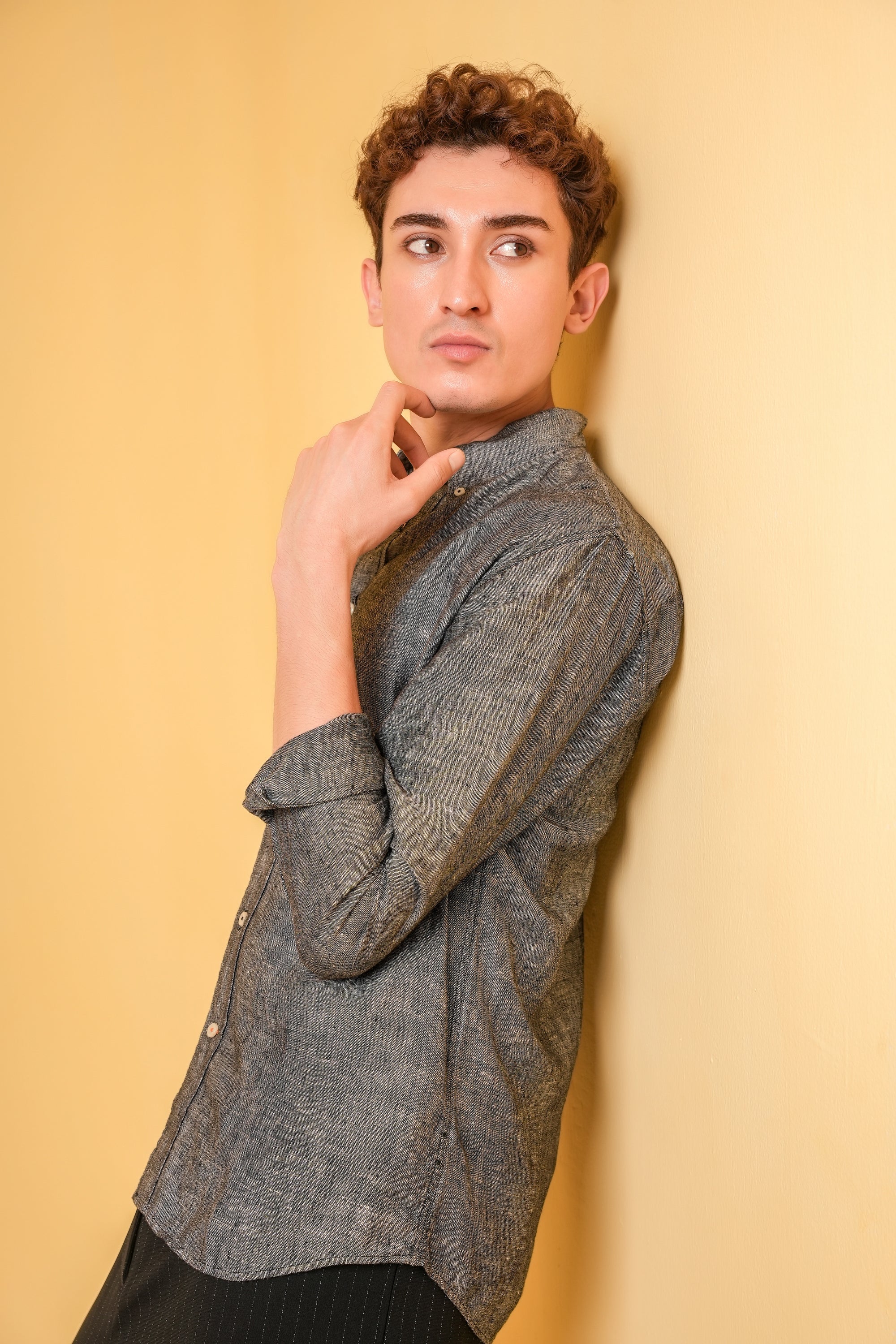 Obsidian Drift Linen Shirt