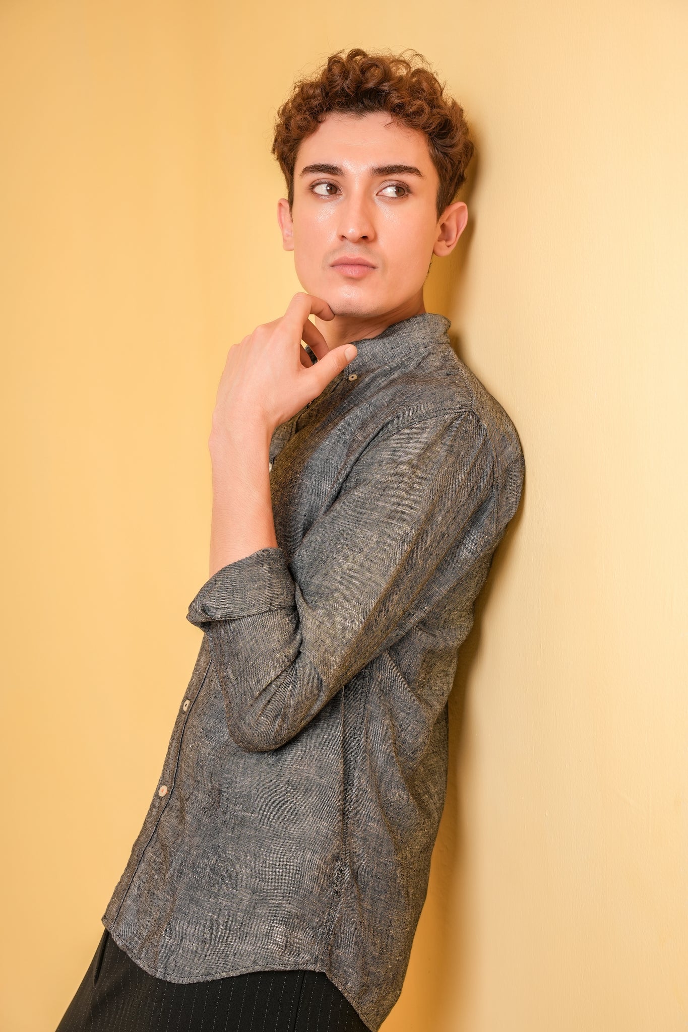Obsidian Drift Linen Shirt