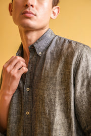 Obsidian Drift Linen Shirt