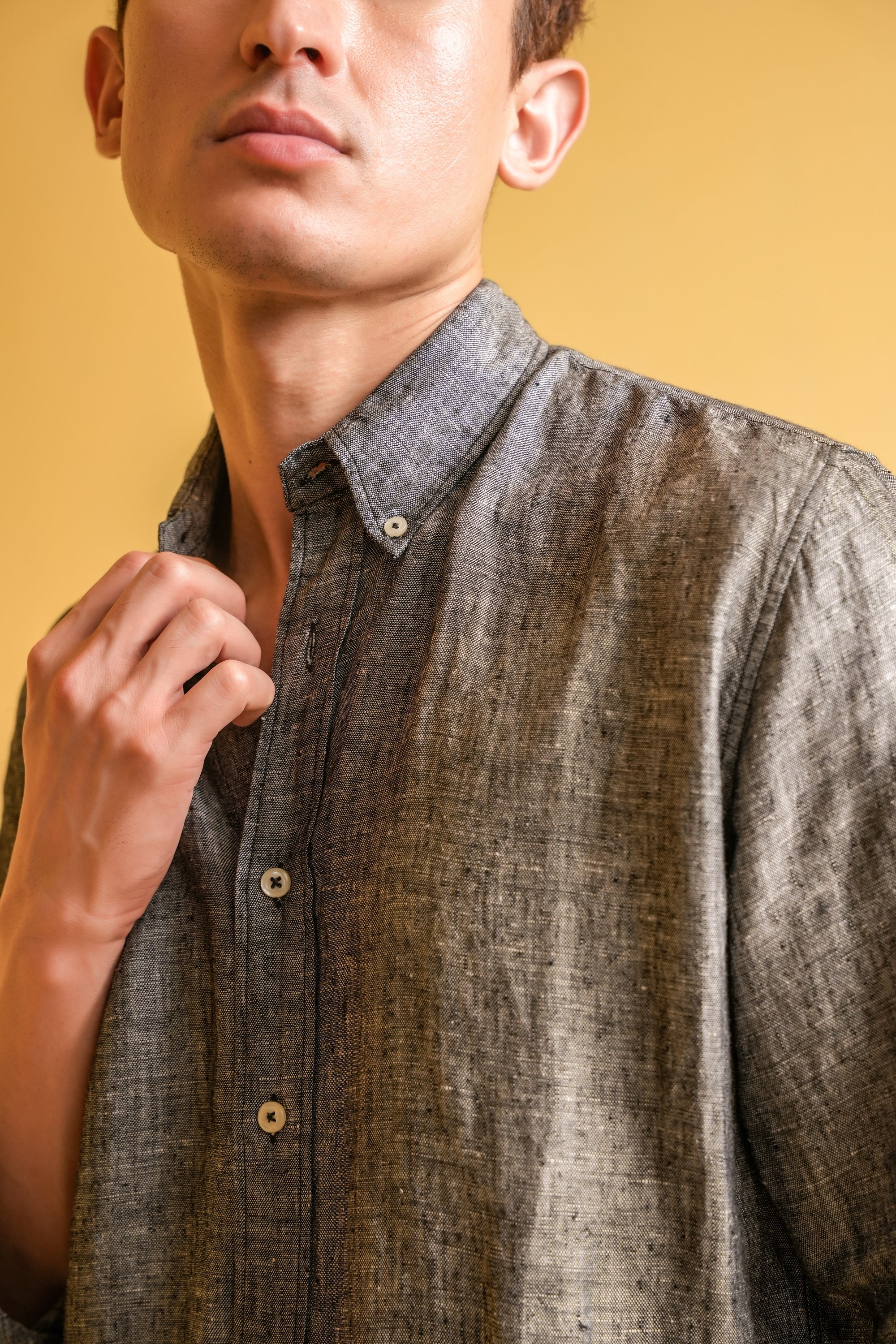 Obsidian Drift Linen Shirt
