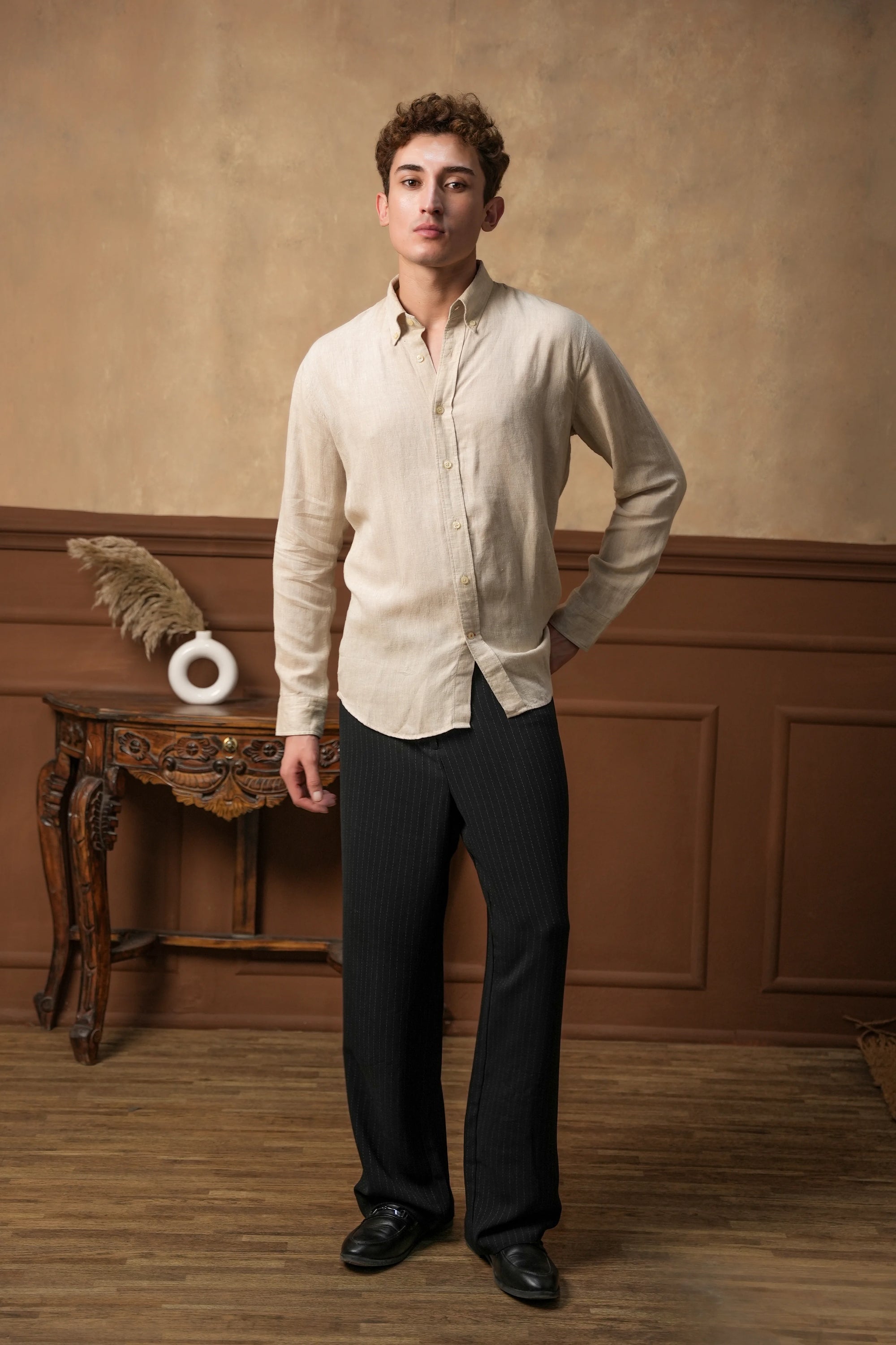 Tuscan Oat Linen Shirt