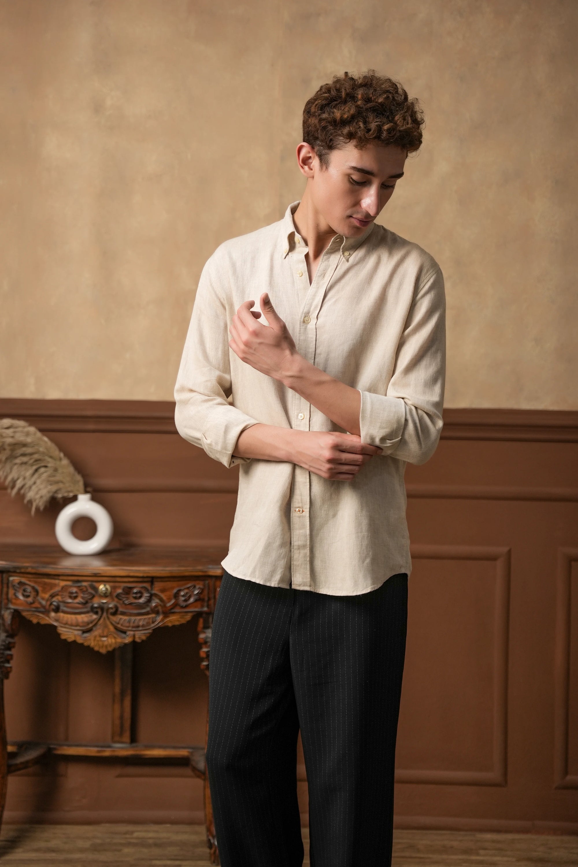 Tuscan Oat Linen Shirt