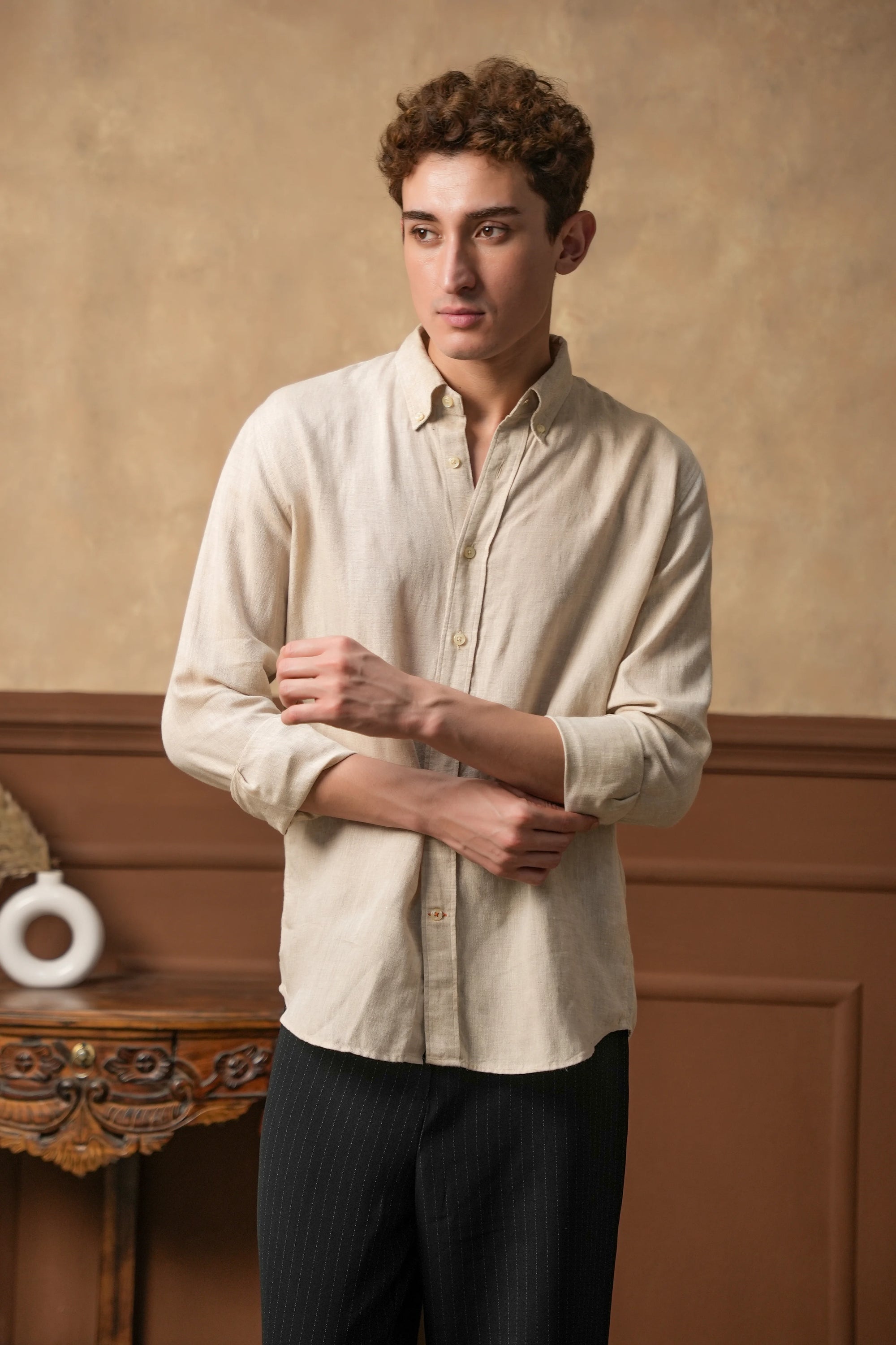 Tuscan Oat Linen Shirt