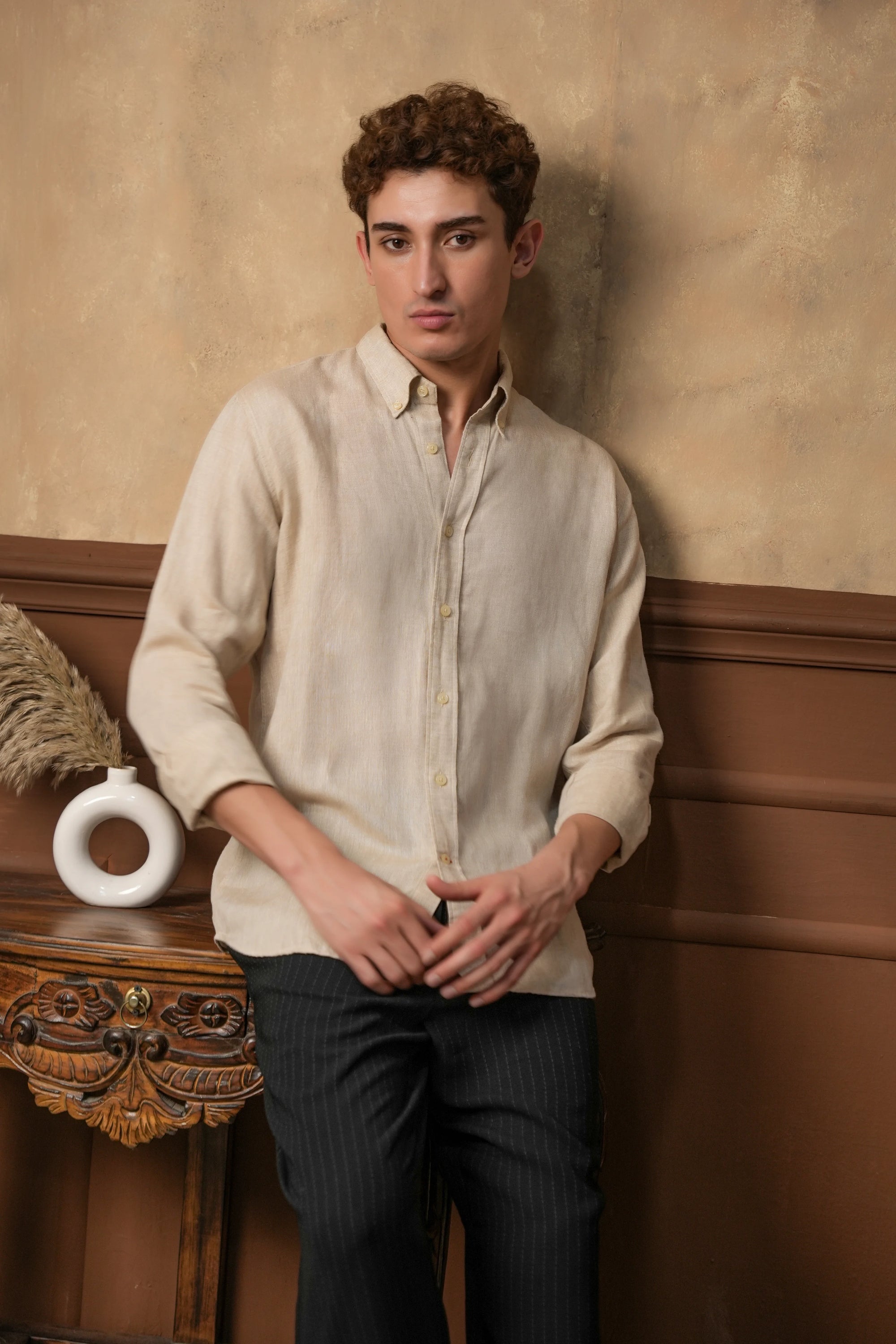 Tuscan Oat Linen Shirt