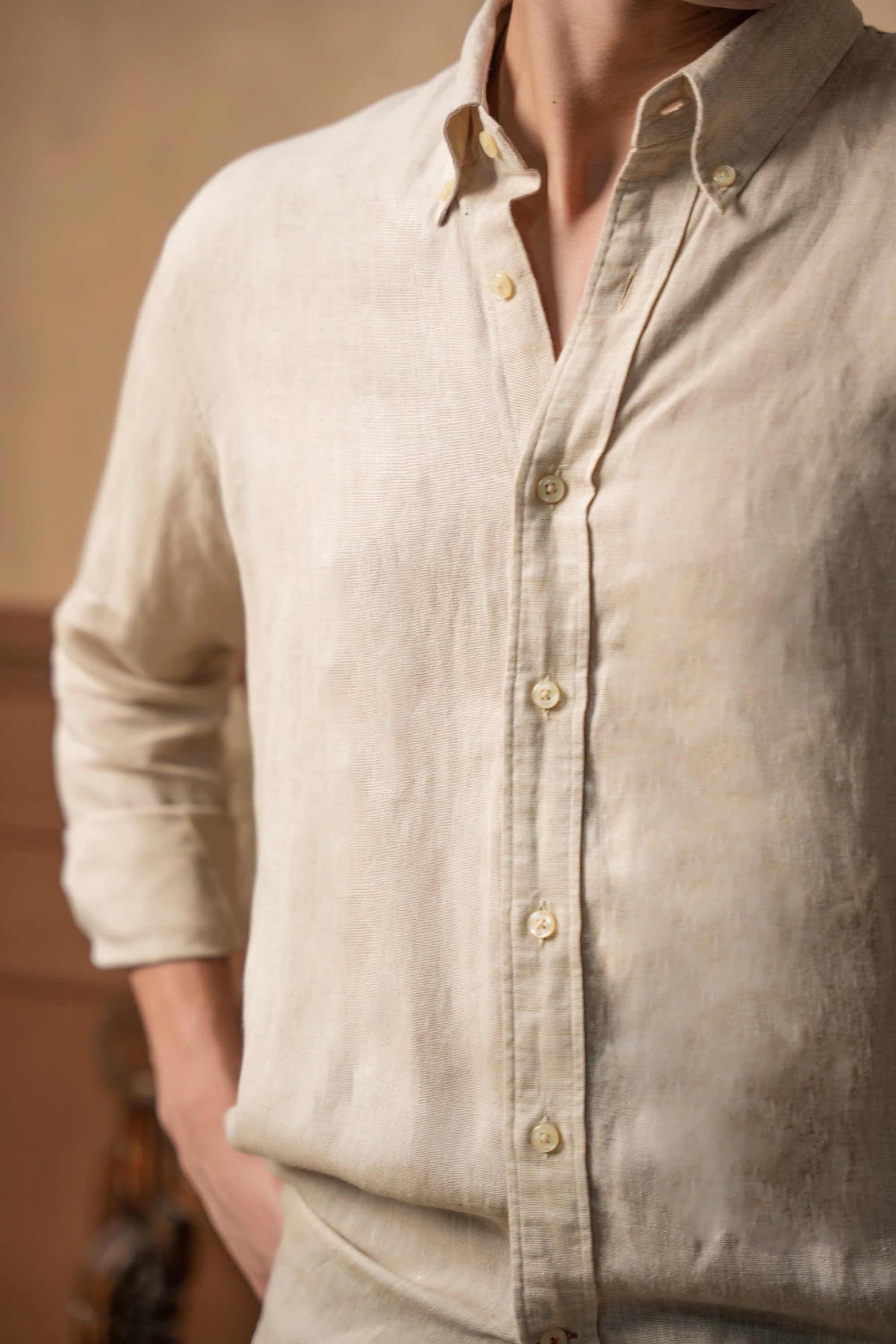 Tuscan Oat Linen Shirt