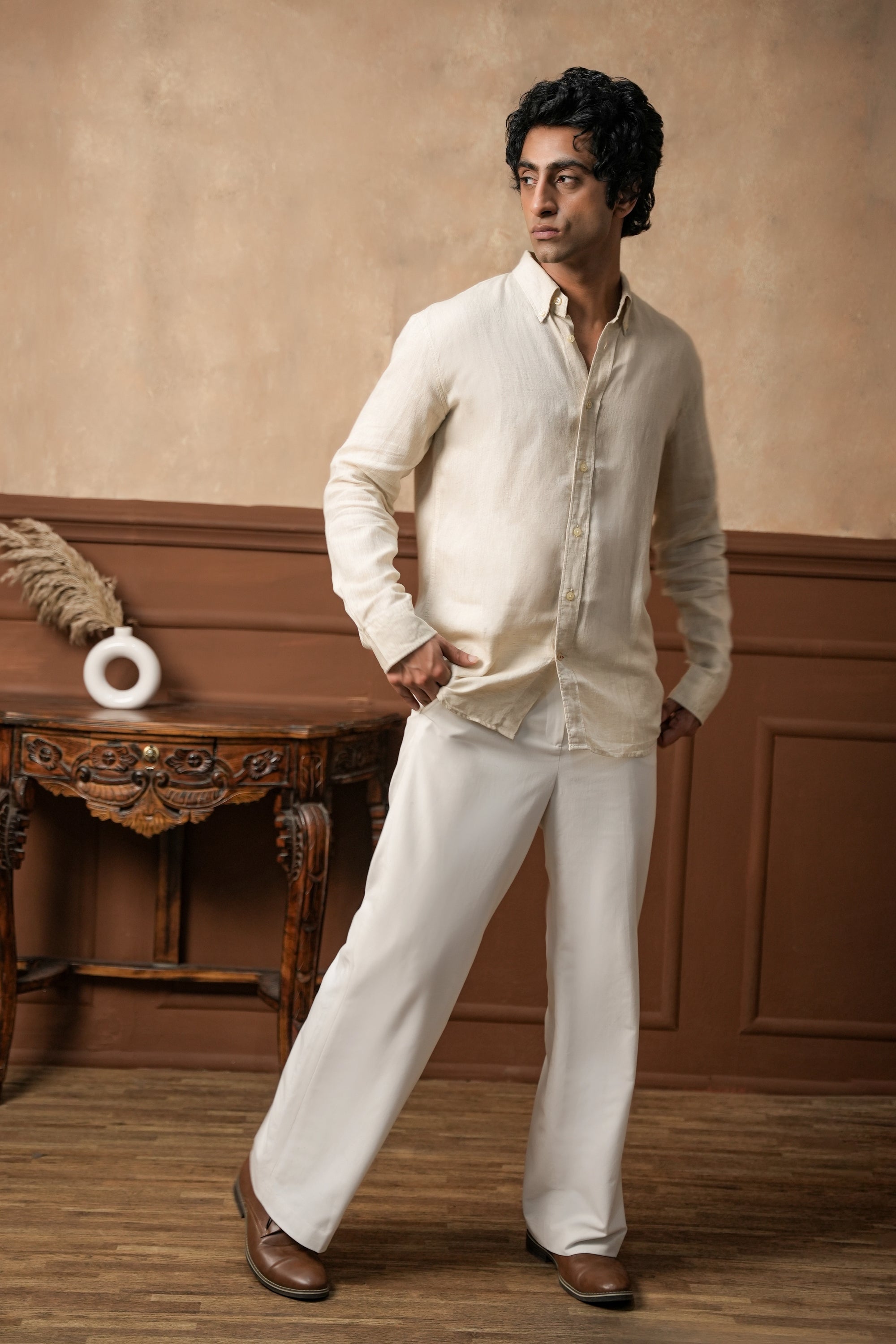 Alabaster Sand Linen Shirt