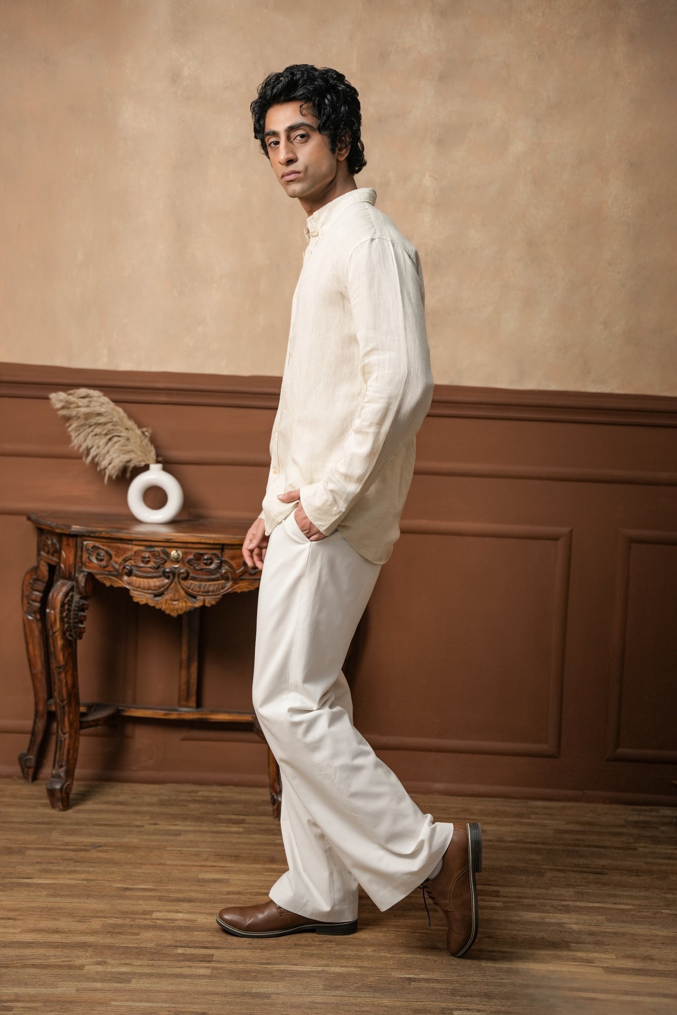 Alabaster Sand Linen Shirt
