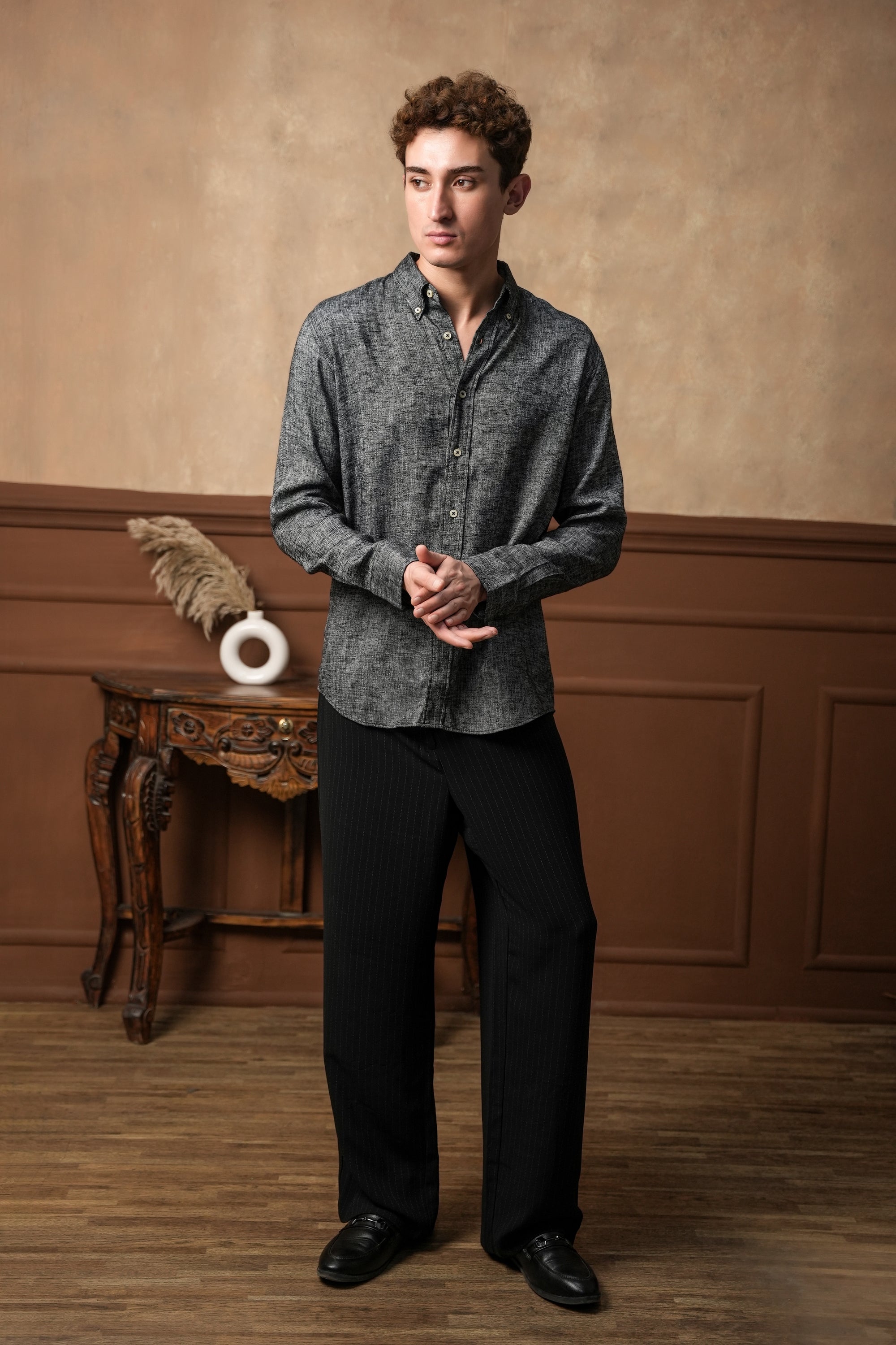 Granite Noir Linen Shirt