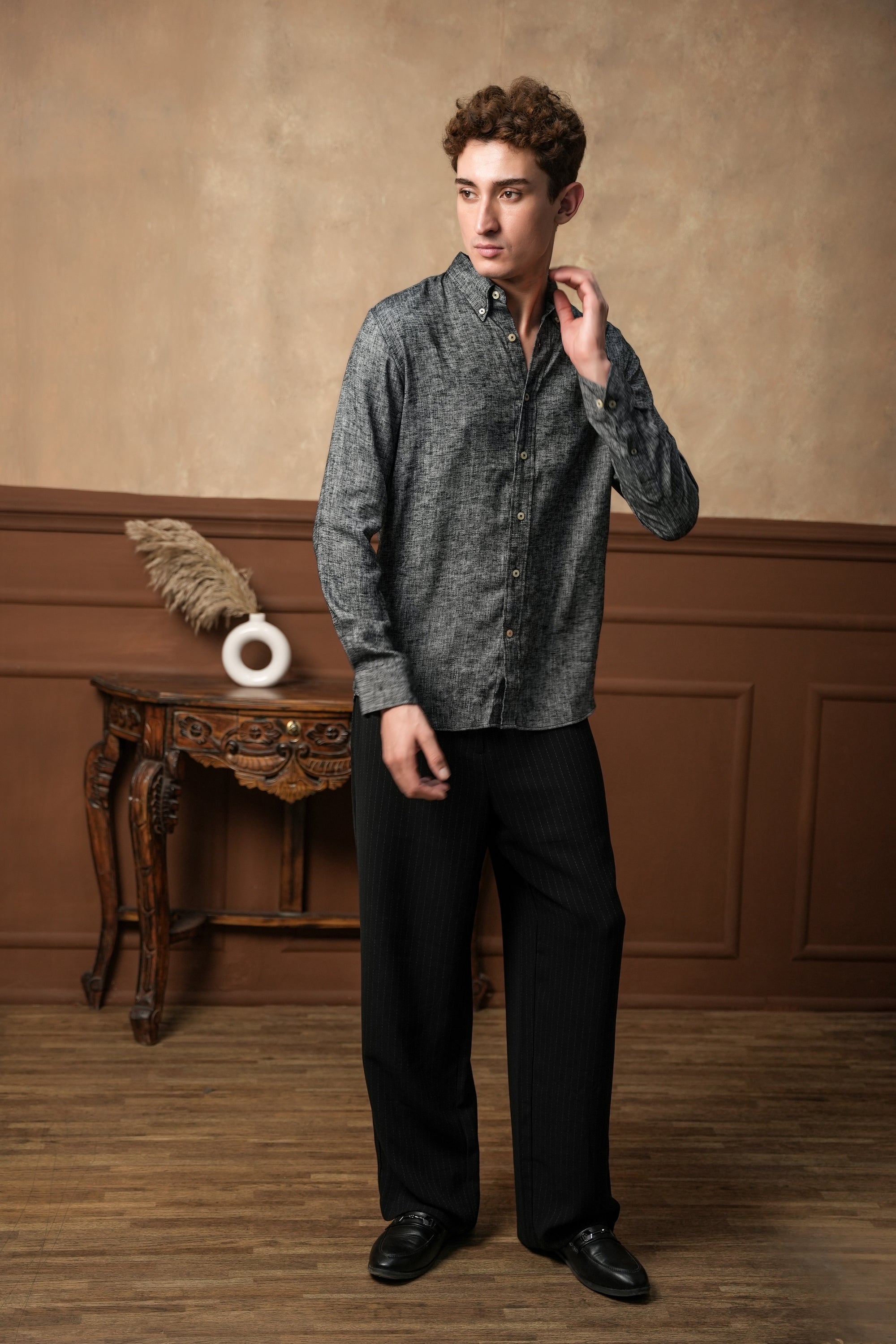 Granite Noir Linen Shirt