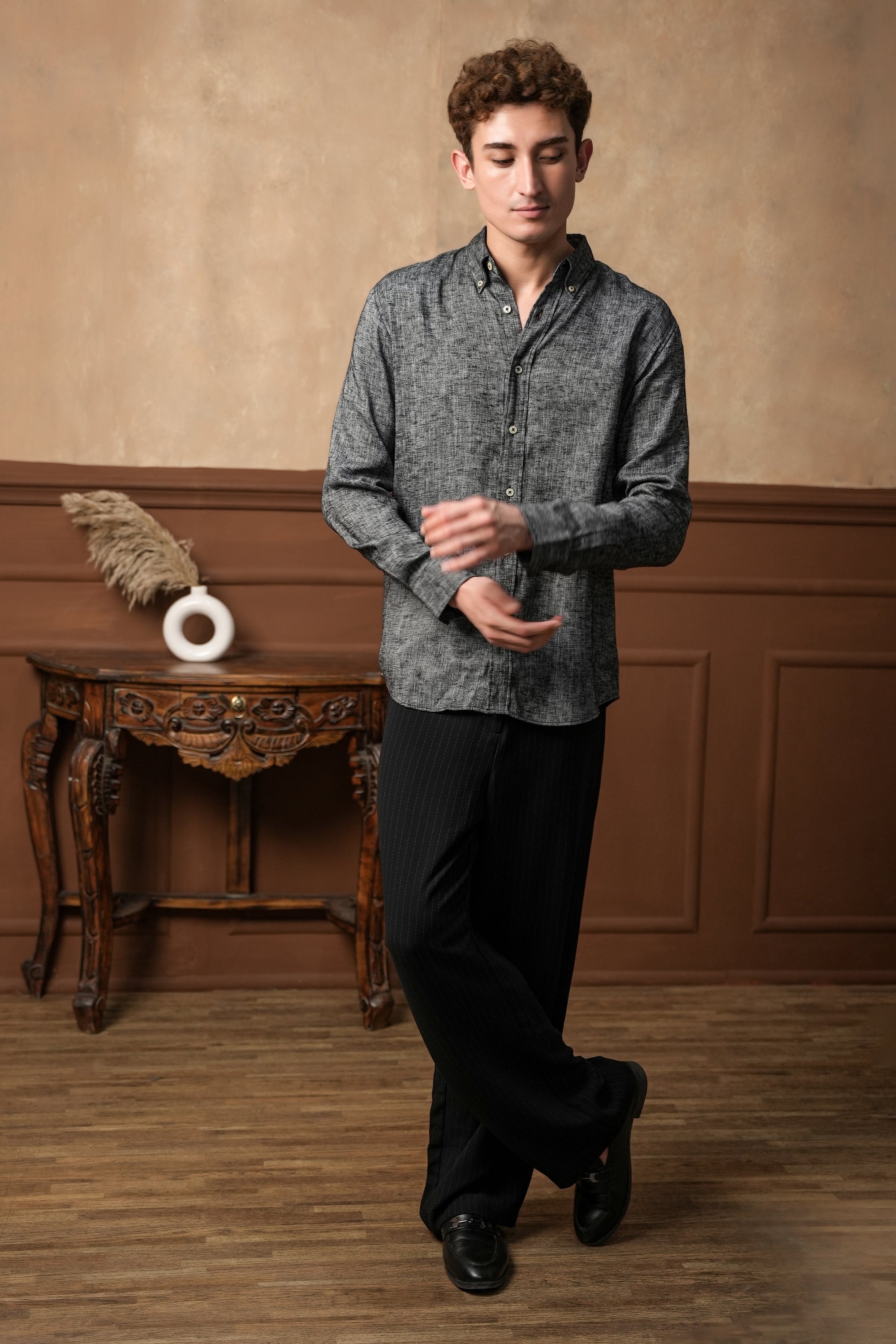 Granite Noir Linen Shirt