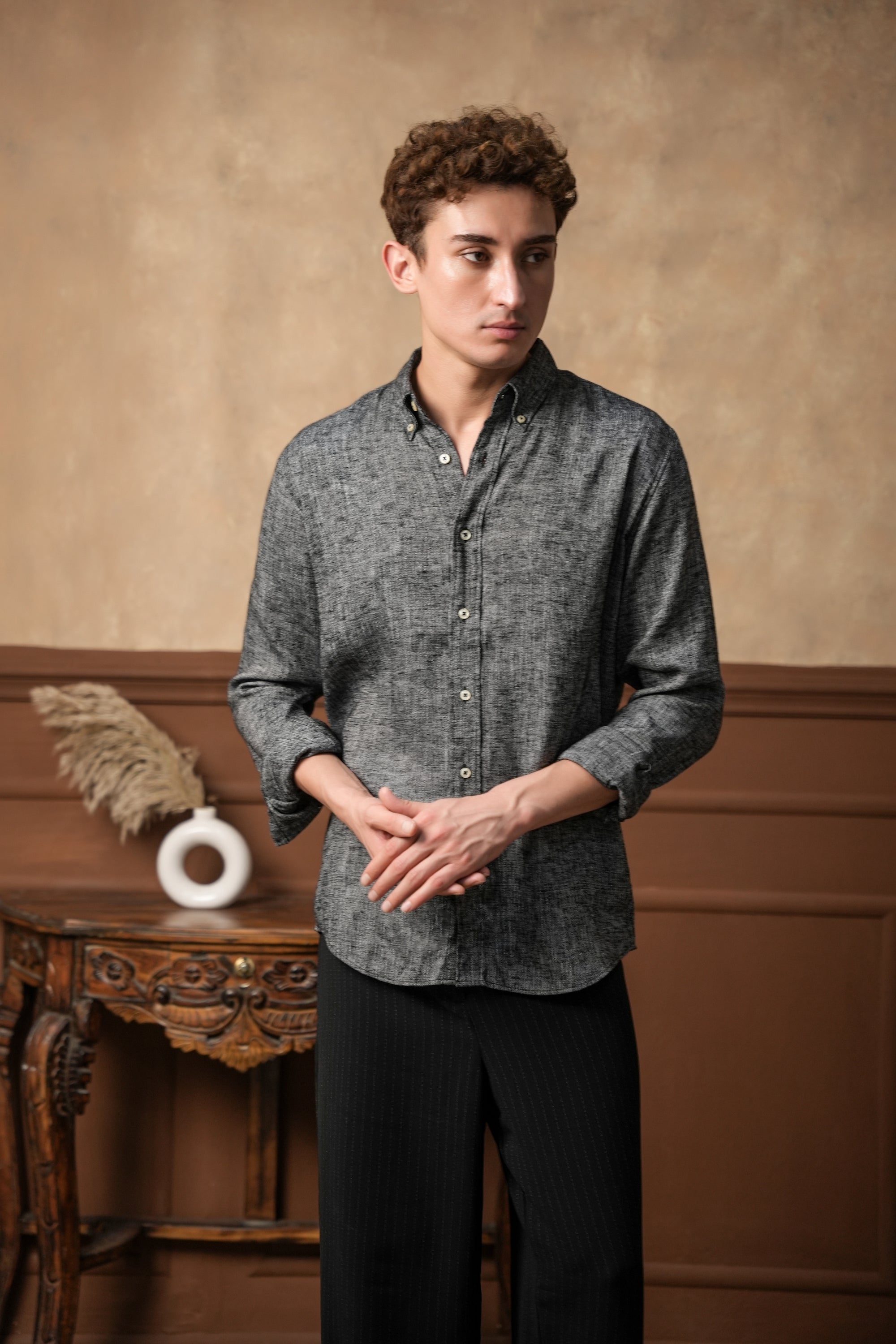 Granite Noir Linen Shirt
