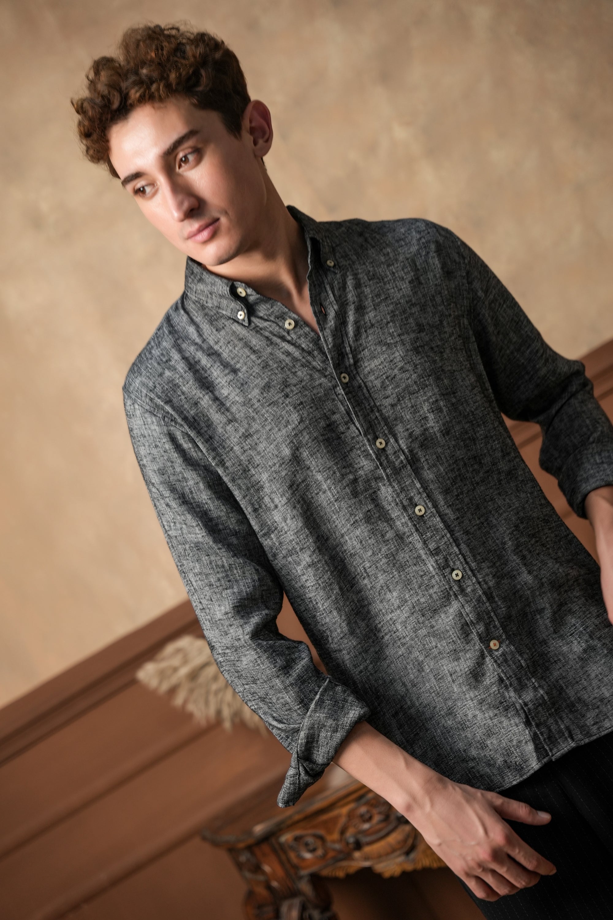 Granite Noir Linen Shirt