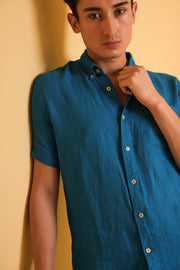 Ocean Verge Muscle Fit Linen Shirt