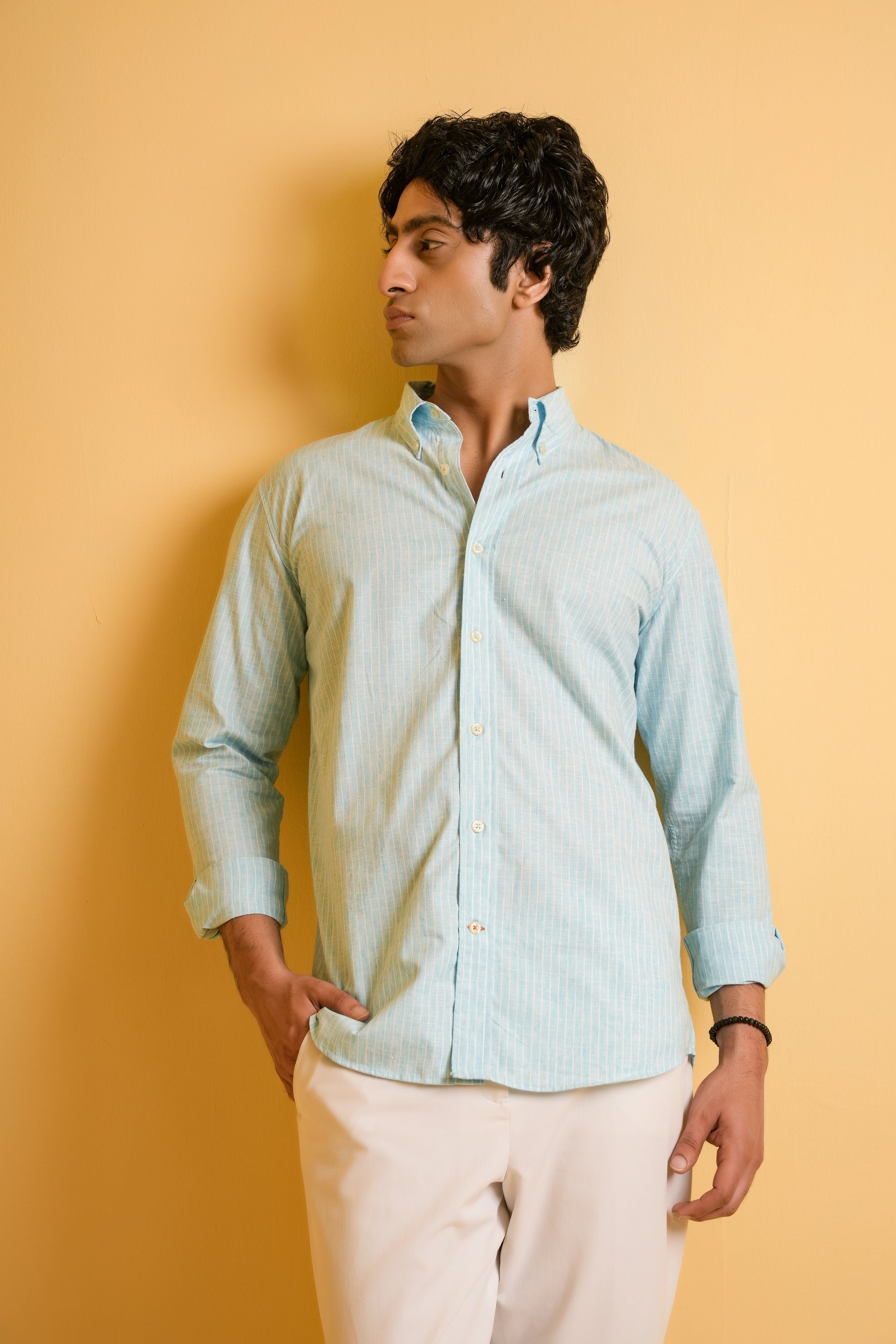 Celeste Stripe Linen Blended Shirt