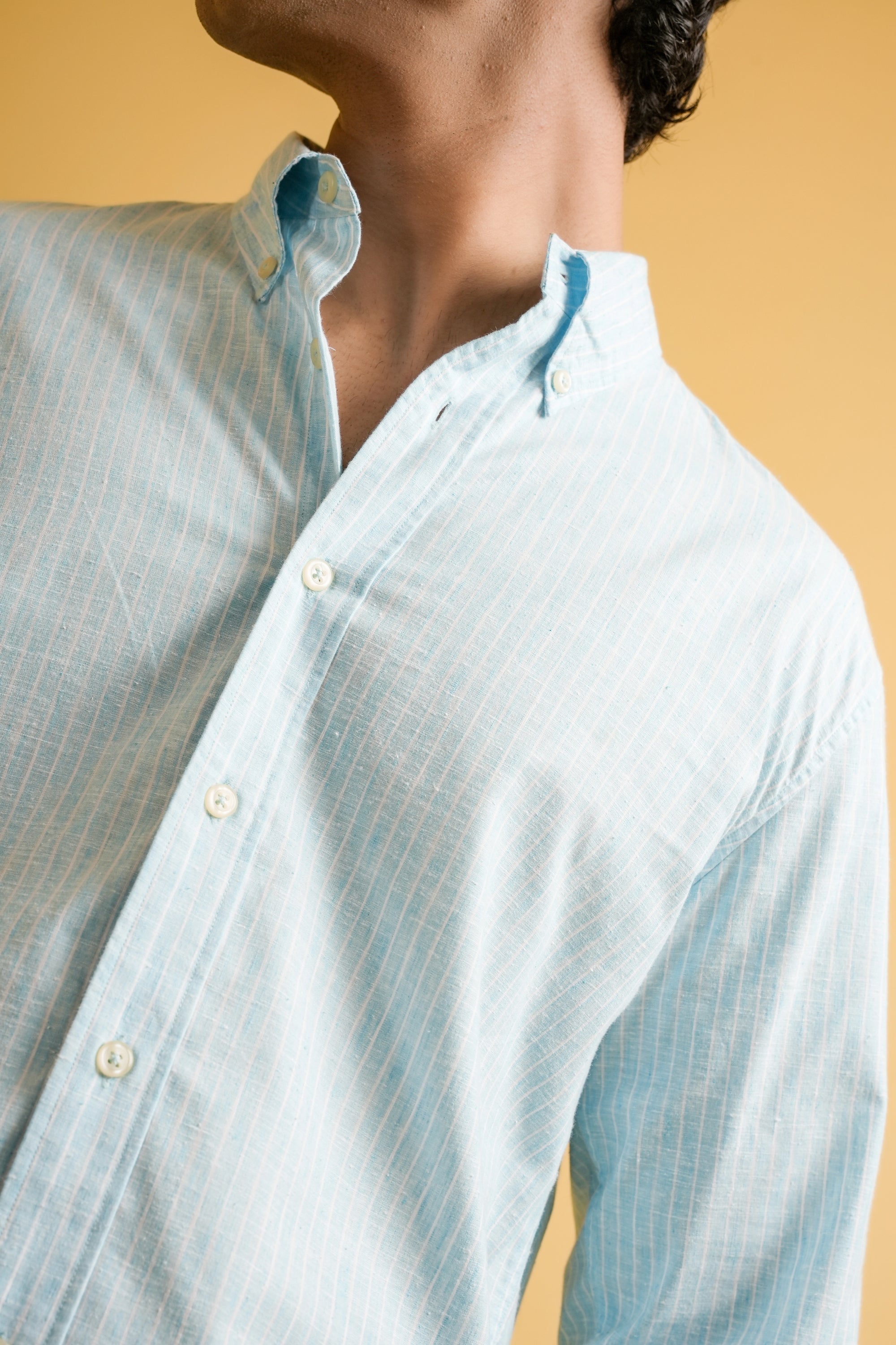 Celeste Stripe Linen Blended Shirt
