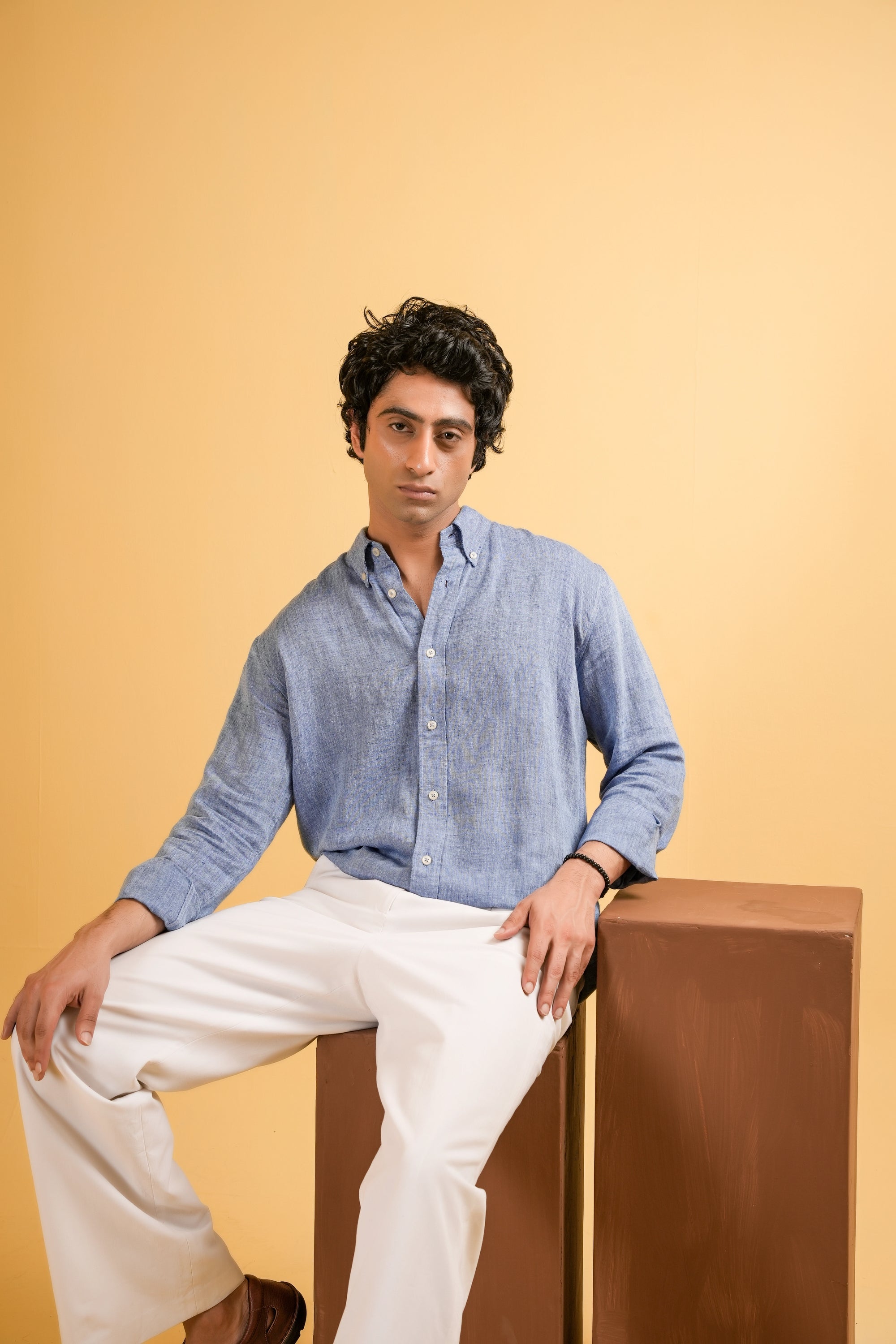 Azure Mist Linen Shirt