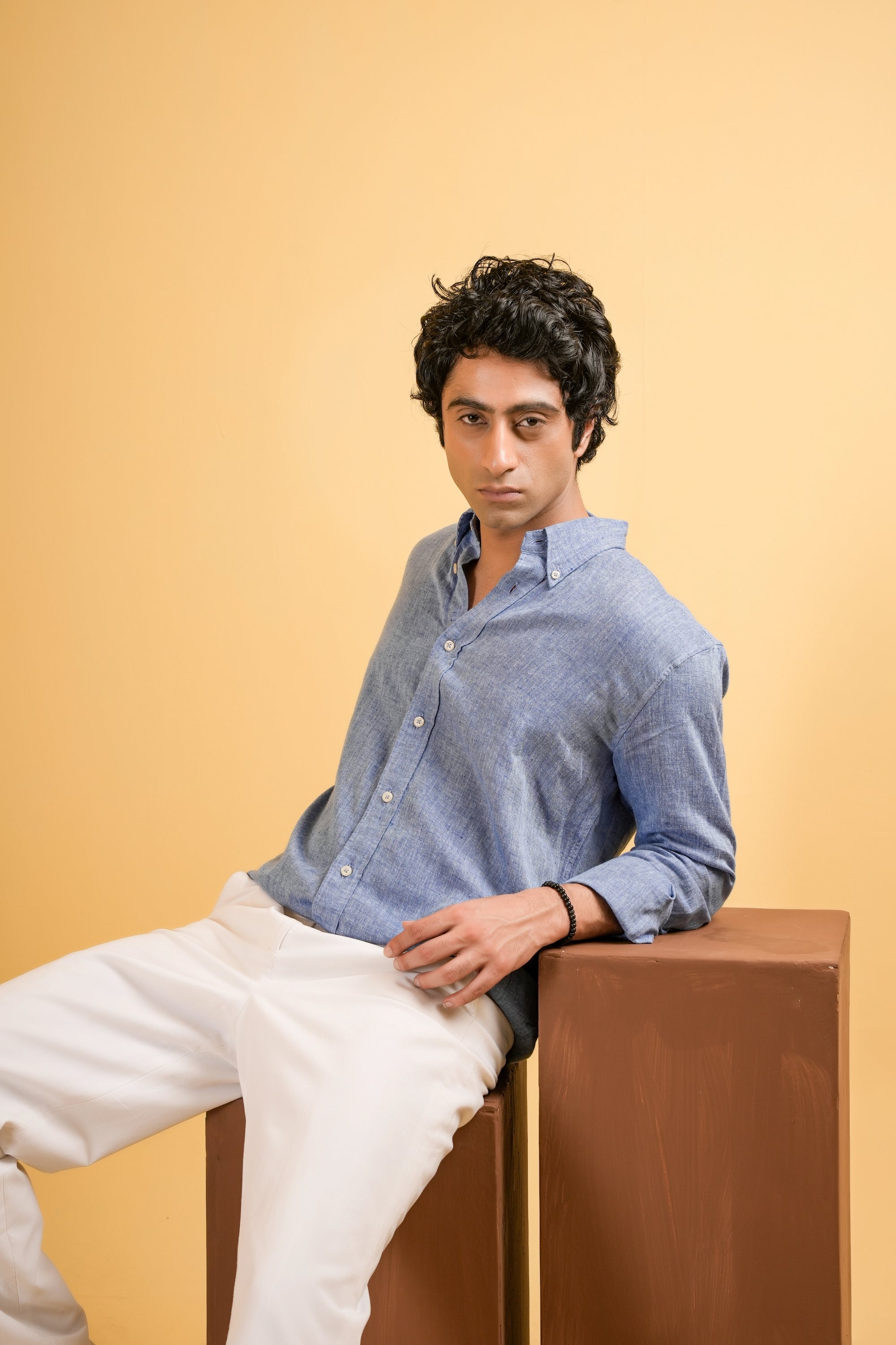 Azure Mist Linen Shirt