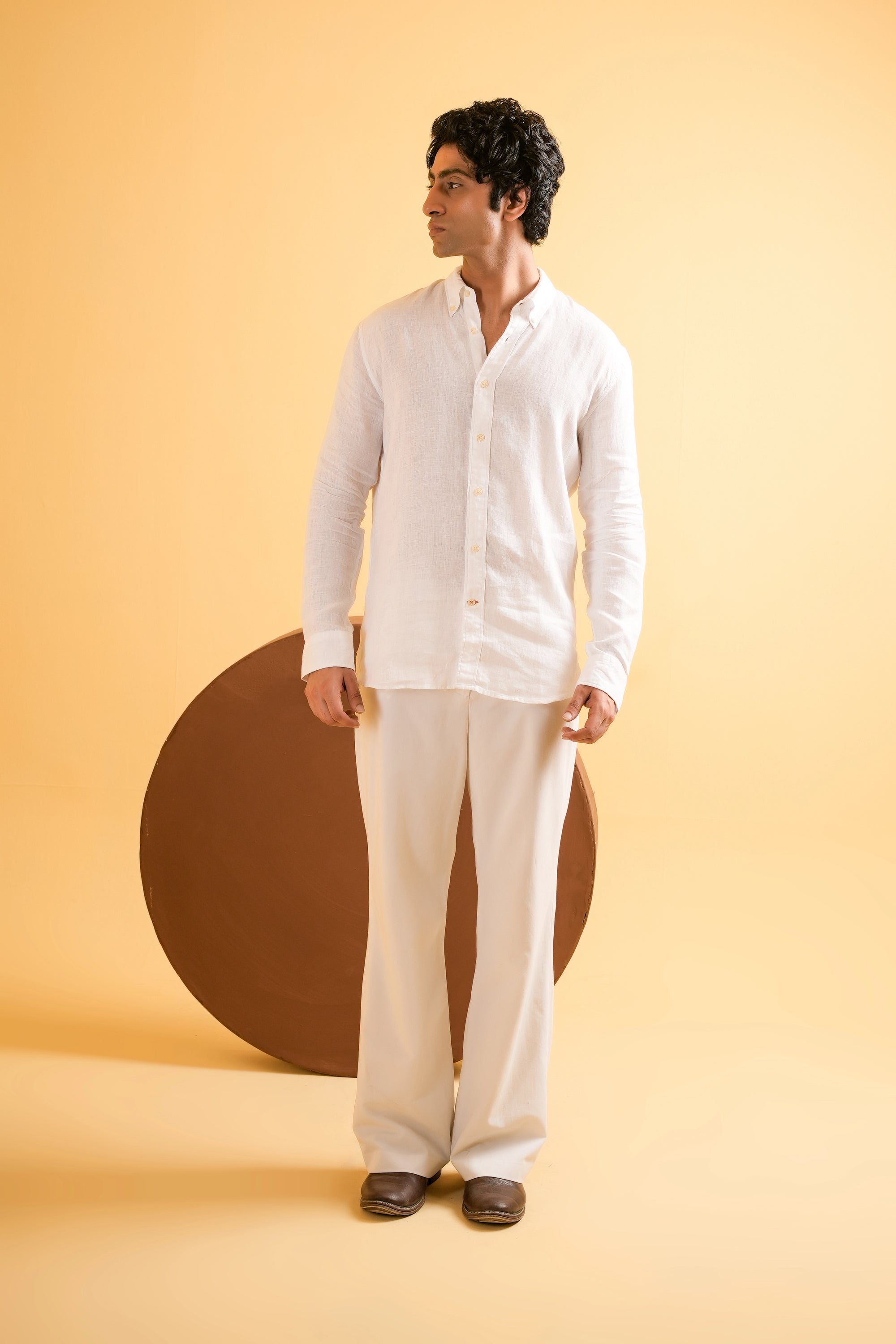 Ivory Cloud Linen Shirt