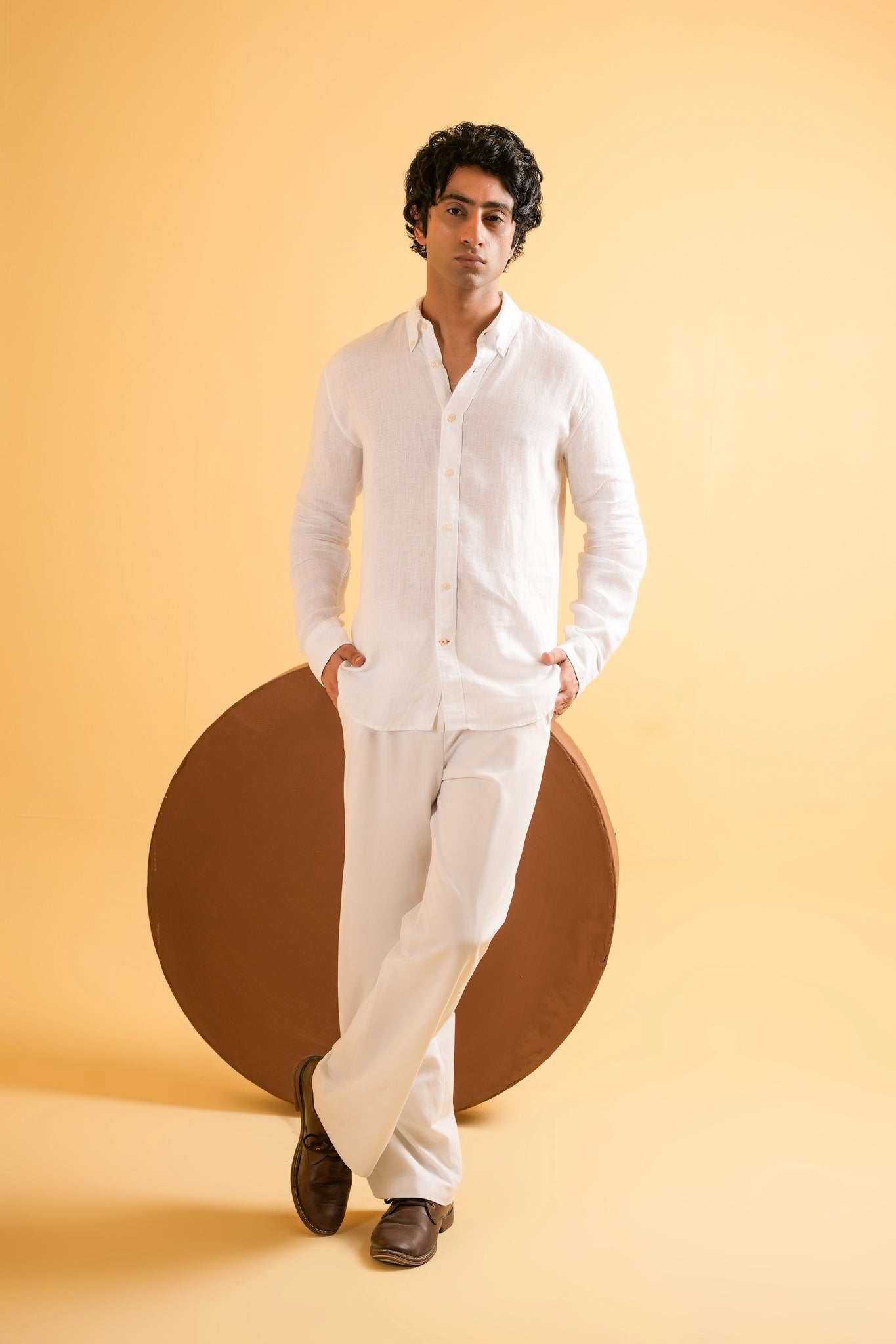 Ivory Cloud Linen Shirt