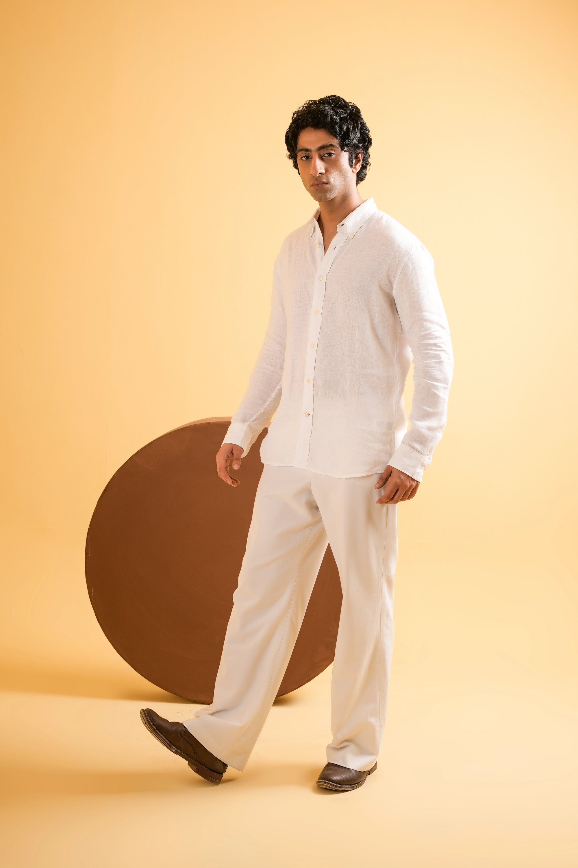 Ivory Cloud Linen Shirt