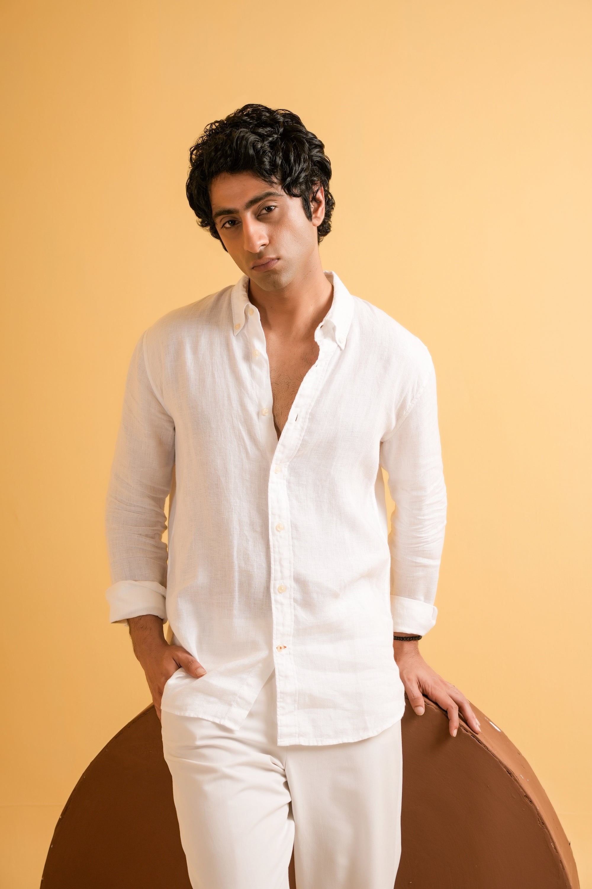 Ivory Cloud Linen Shirt