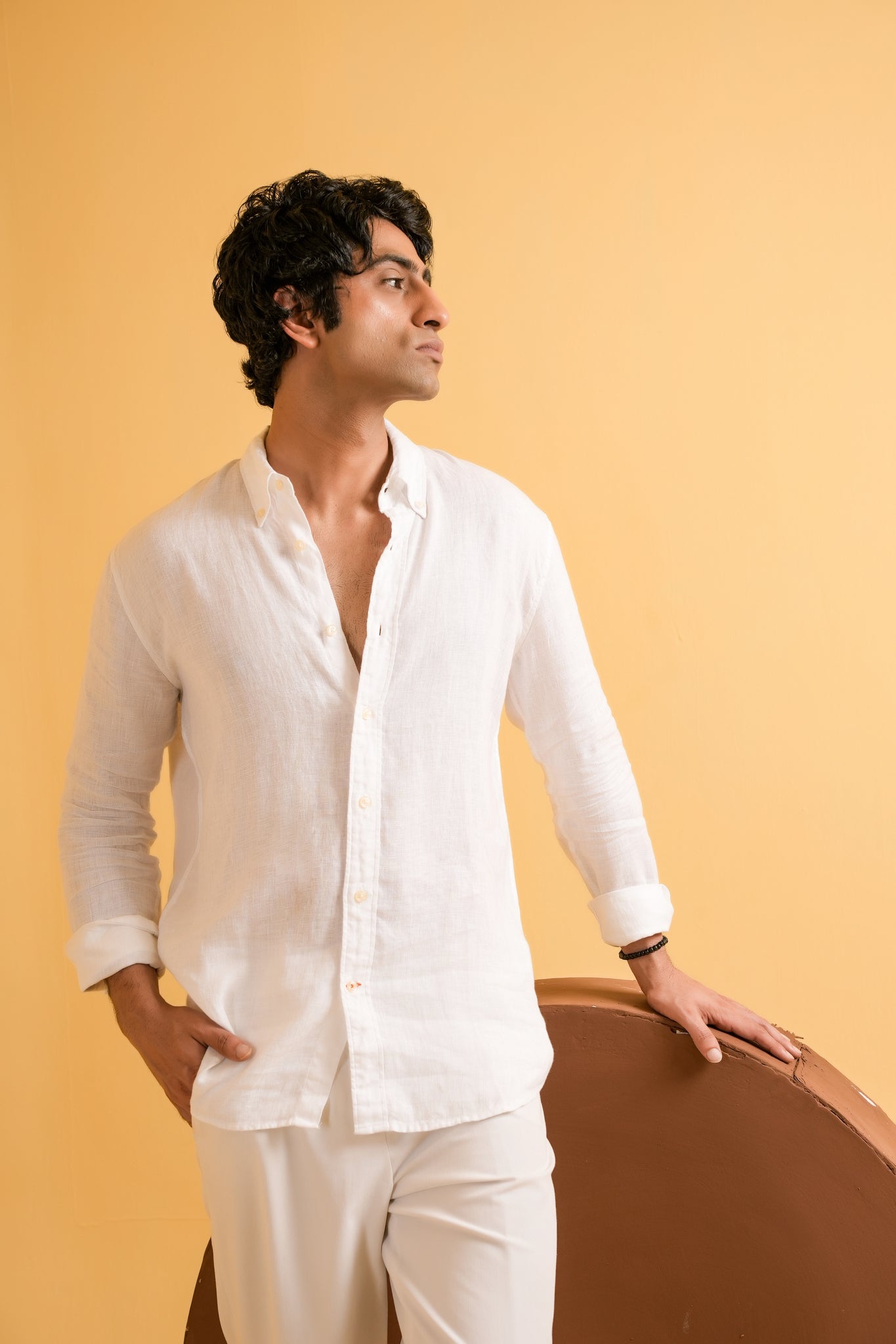 Ivory Cloud Linen Shirt