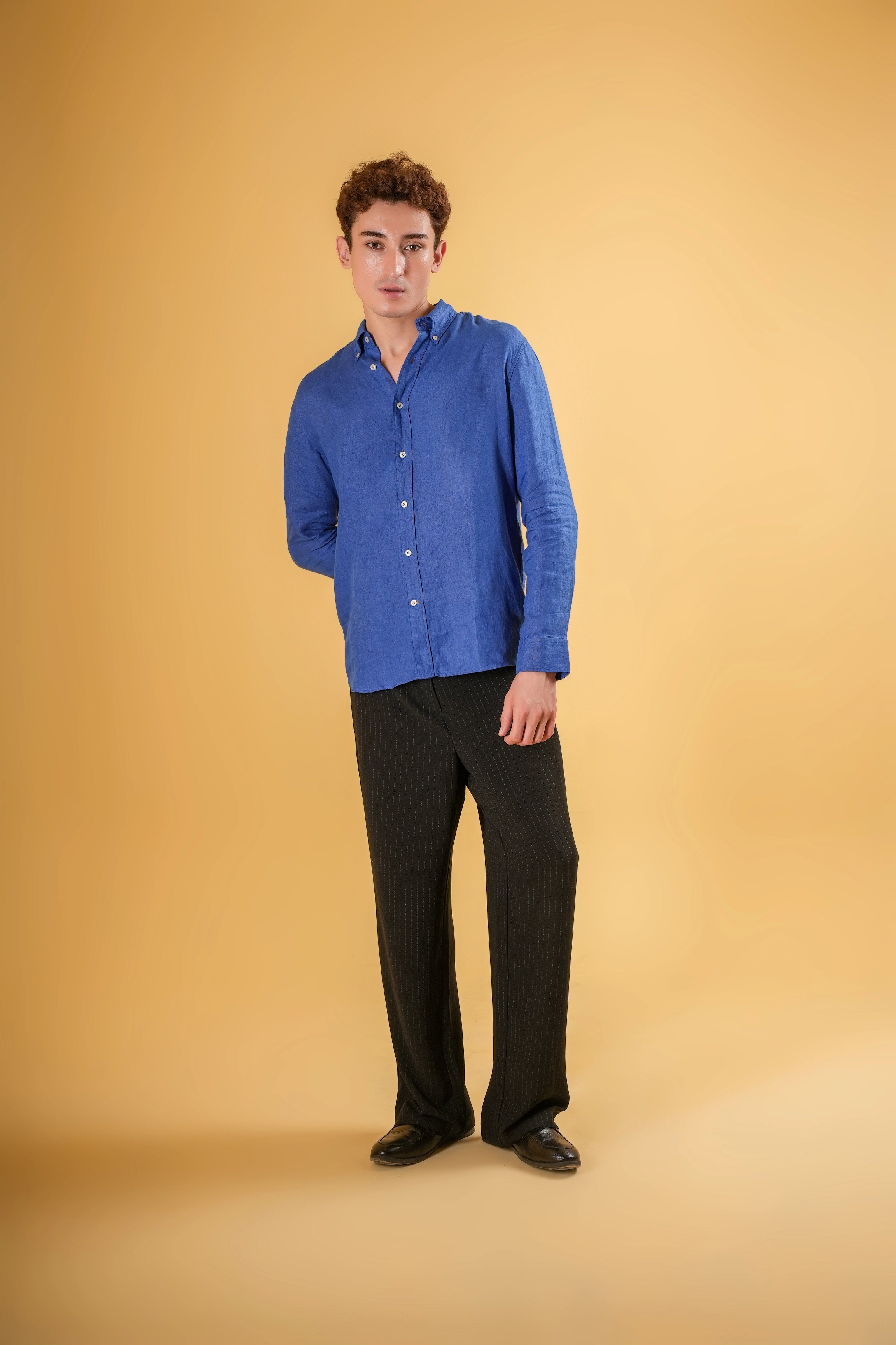 Mediterranean Azure Linen Shirt