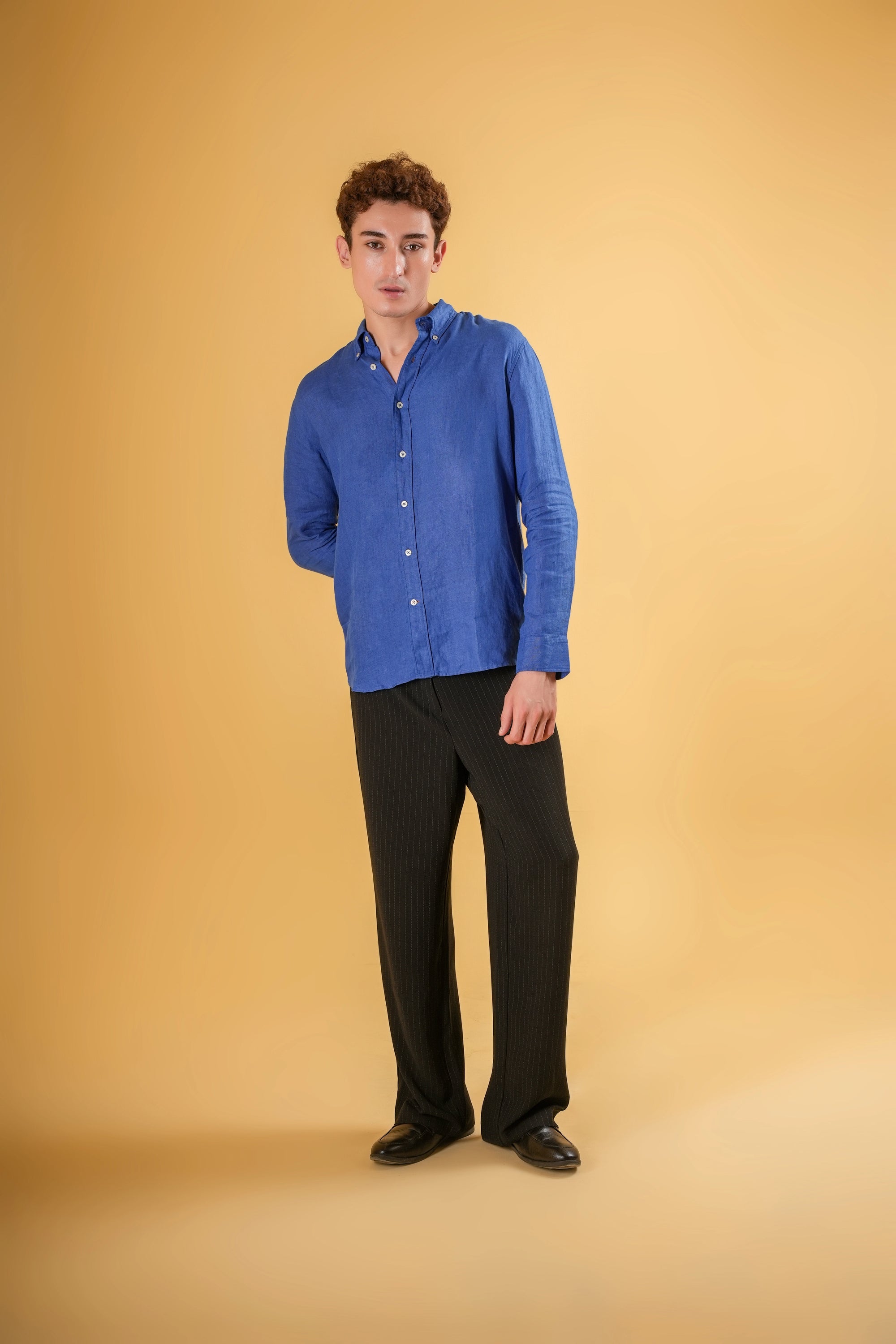 Mediterranean Azure Linen Shirt