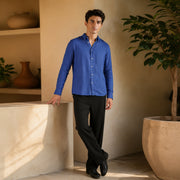 Mediterranean Azure Linen Shirt